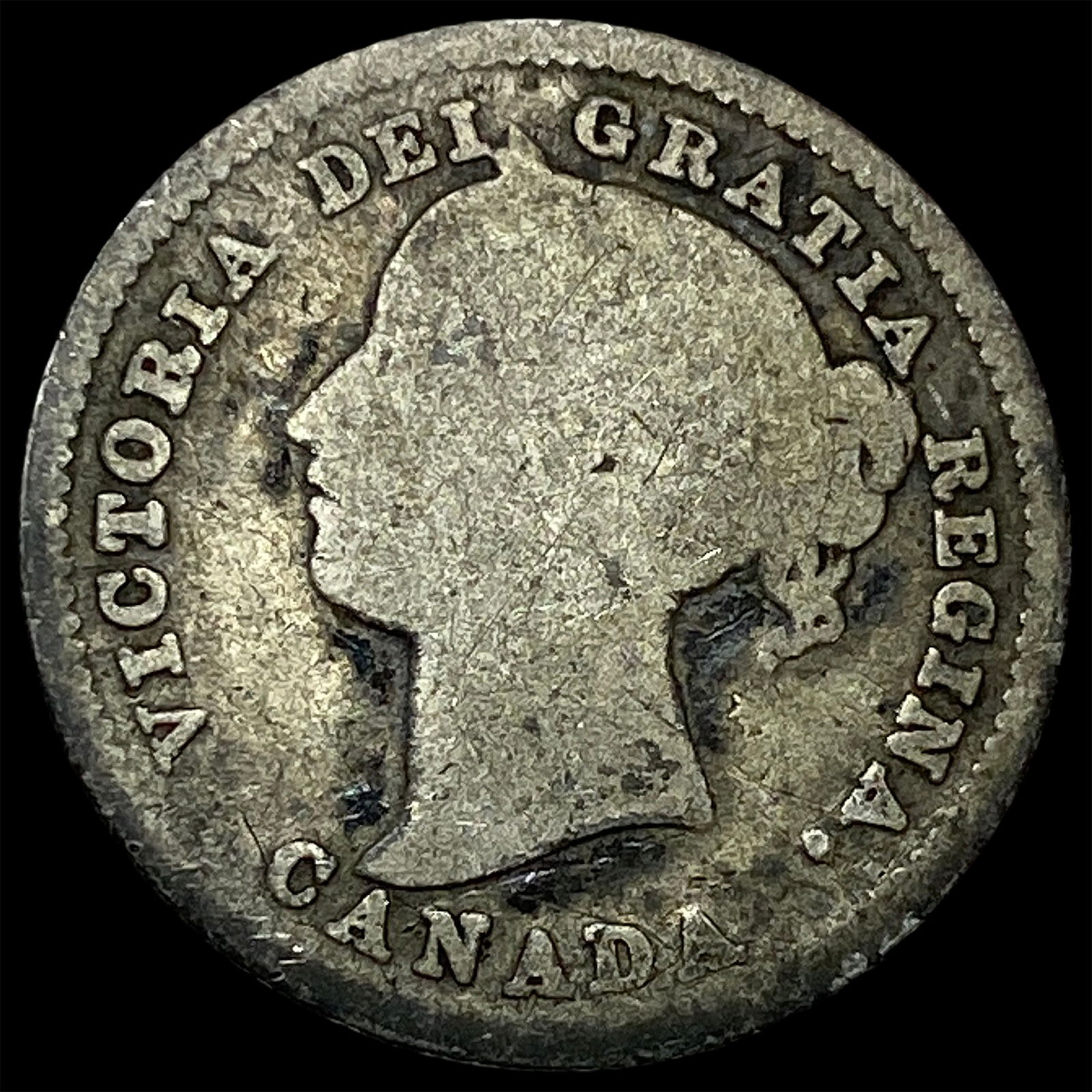 Canada 1880H 5 Cents Silver Victoria NICELY CIRCULATED (1 of 2)