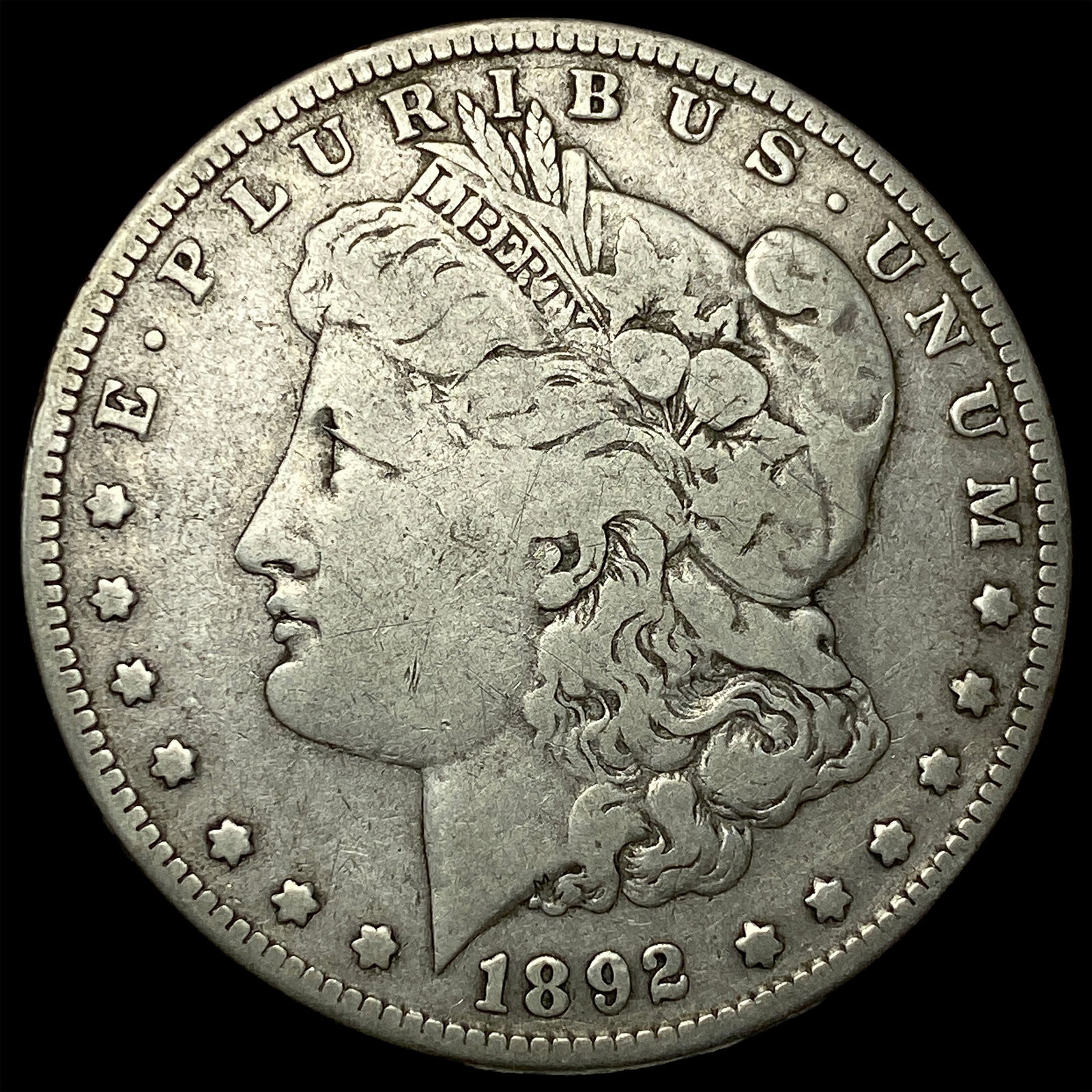 1892-S Silver Morgan Dollar LIGHTLY CIRCULATED: 1892-S Silver Morgan Dollar LIGHTLY CIRCULATED