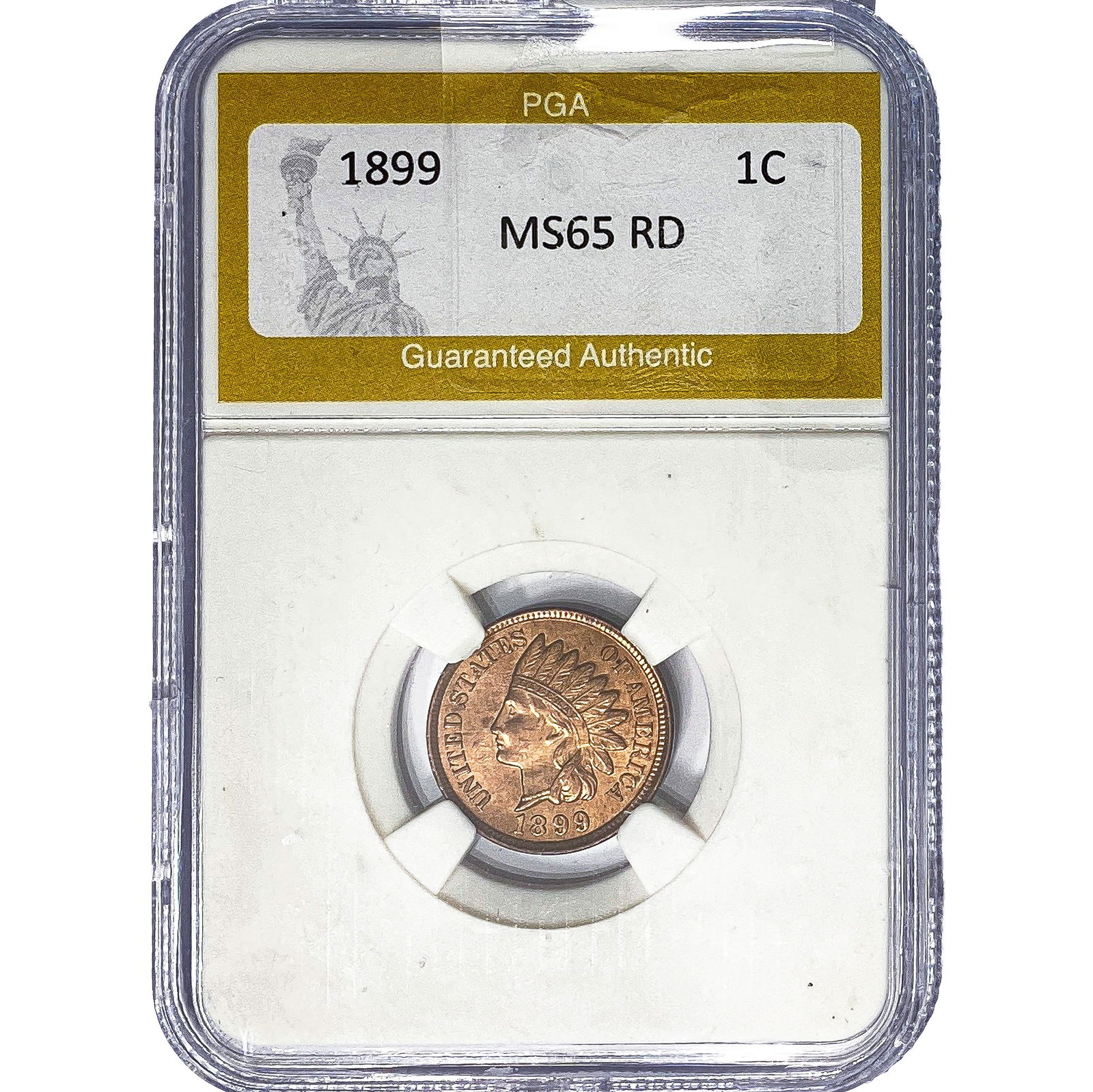 1899 Indian Head Cent PGA MS65 RD: 1899 Indian Head Cent PGA MS65 RD