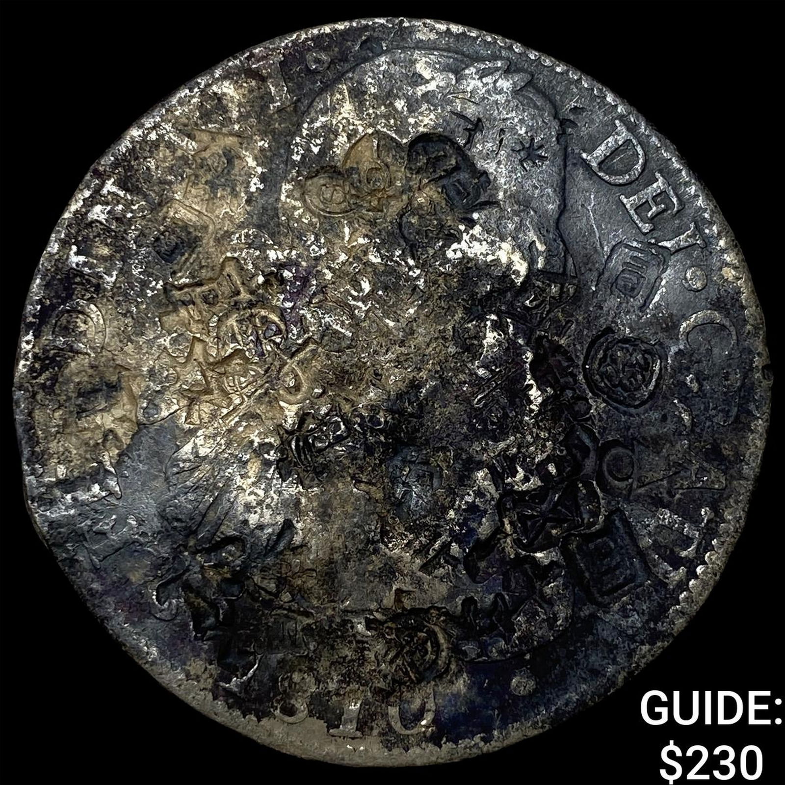 Colonial Spain Silver 8 Reales Punchmarked NEARLY UNCIRCULATED: Colonial Spain Silver 8 Reales Punchmarked NEARLY UNCIRCULATED