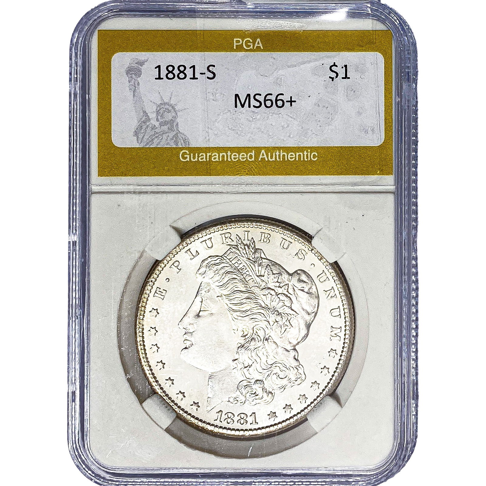 1881-S Morgan Silver Dollar PGA MS66+: 1881-S Morgan Silver Dollar PGA MS66+