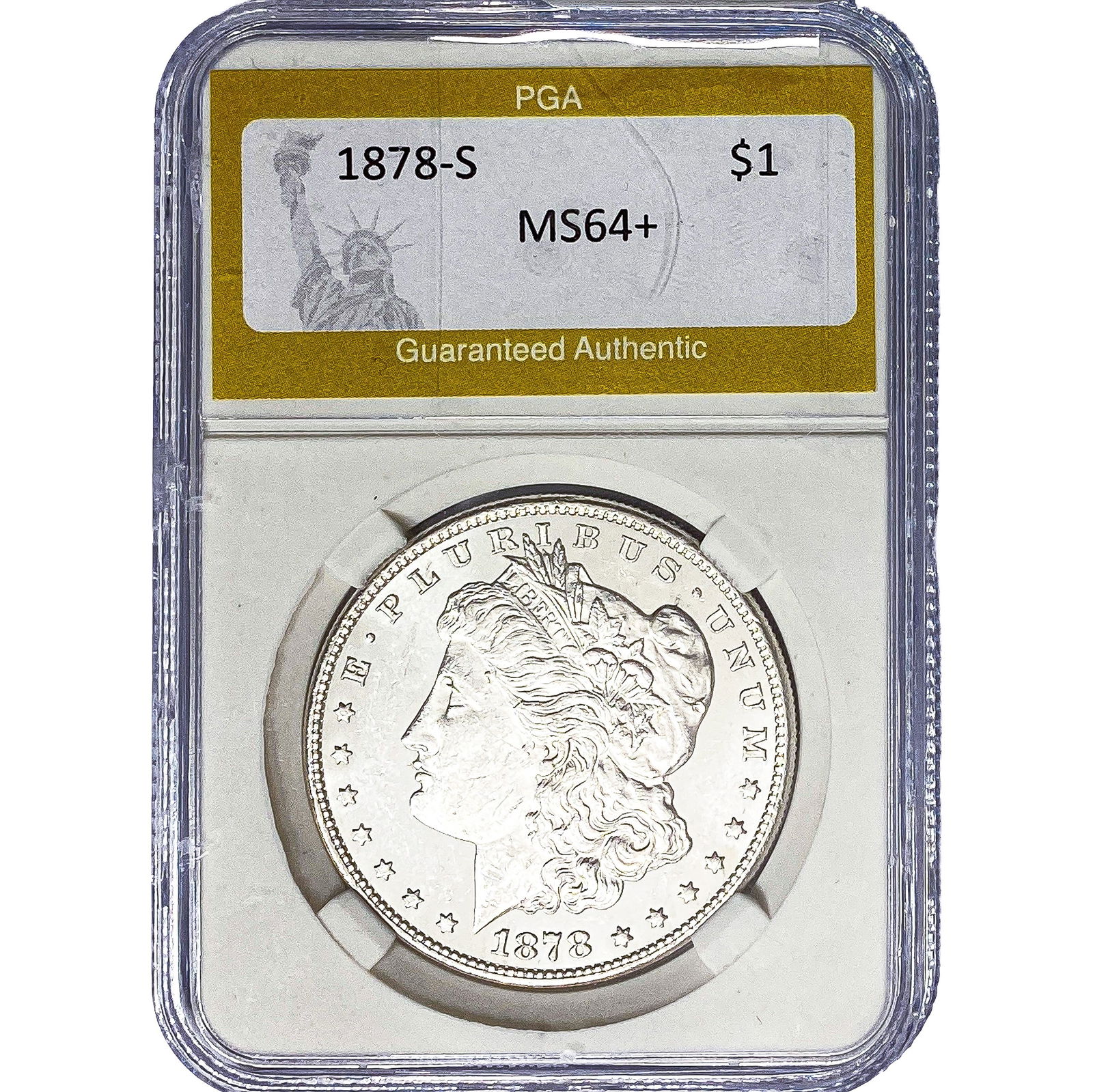 1878-S Morgan Silver Dollar PGA MS64+: 1878-S Morgan Silver Dollar PGA MS64+