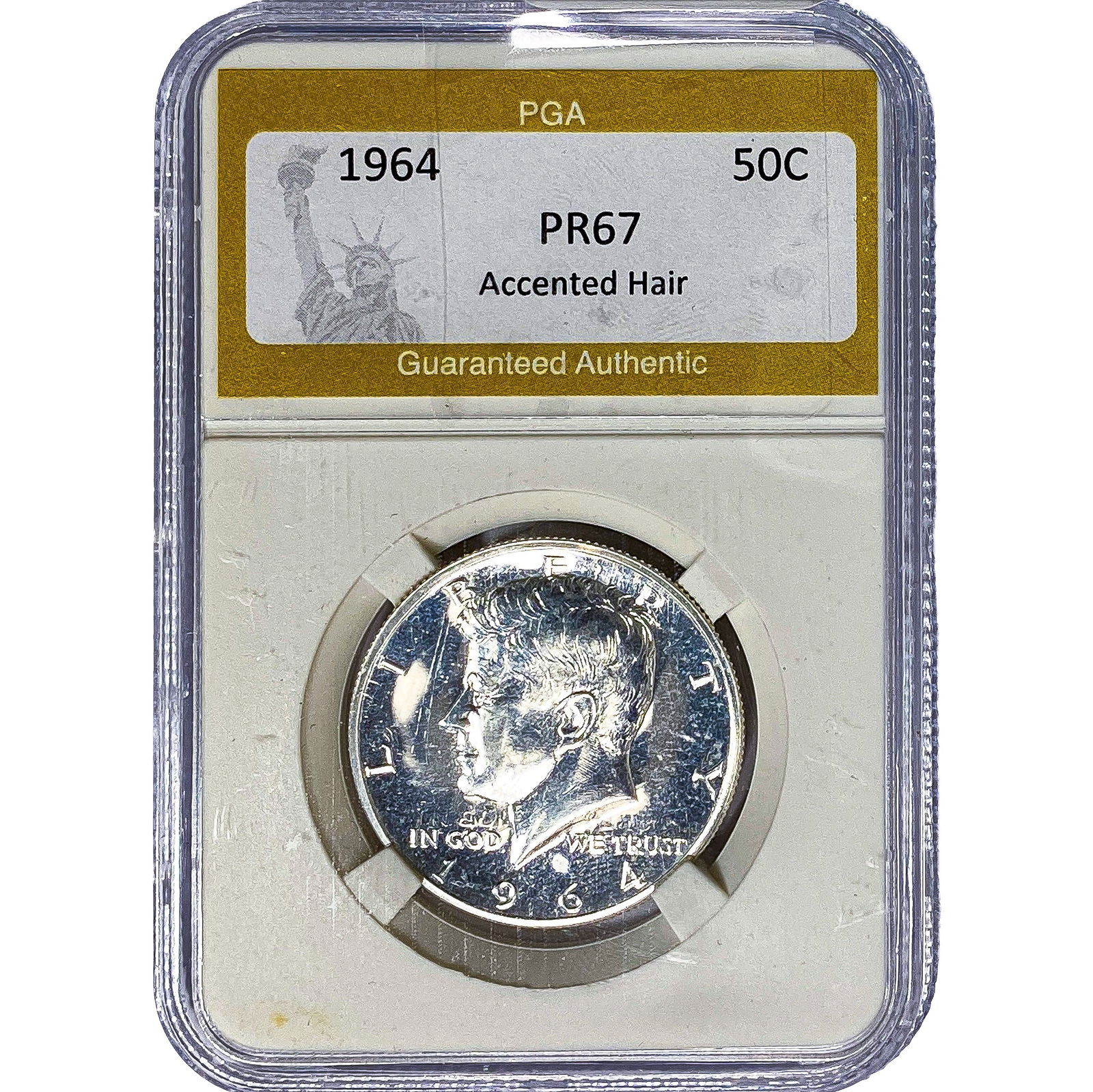 1964 Kennedy Half Dollar PGA PR67 Accented Hair: 1964 Kennedy Half Dollar PGA PR67 Accented Hair