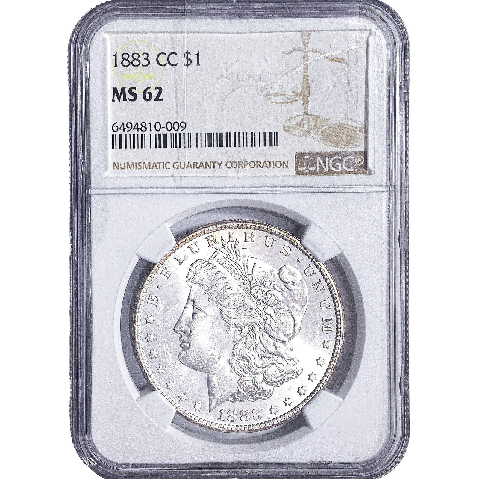 1883-CC Morgan Silver Dollar NGC MS62 (1 of 2)