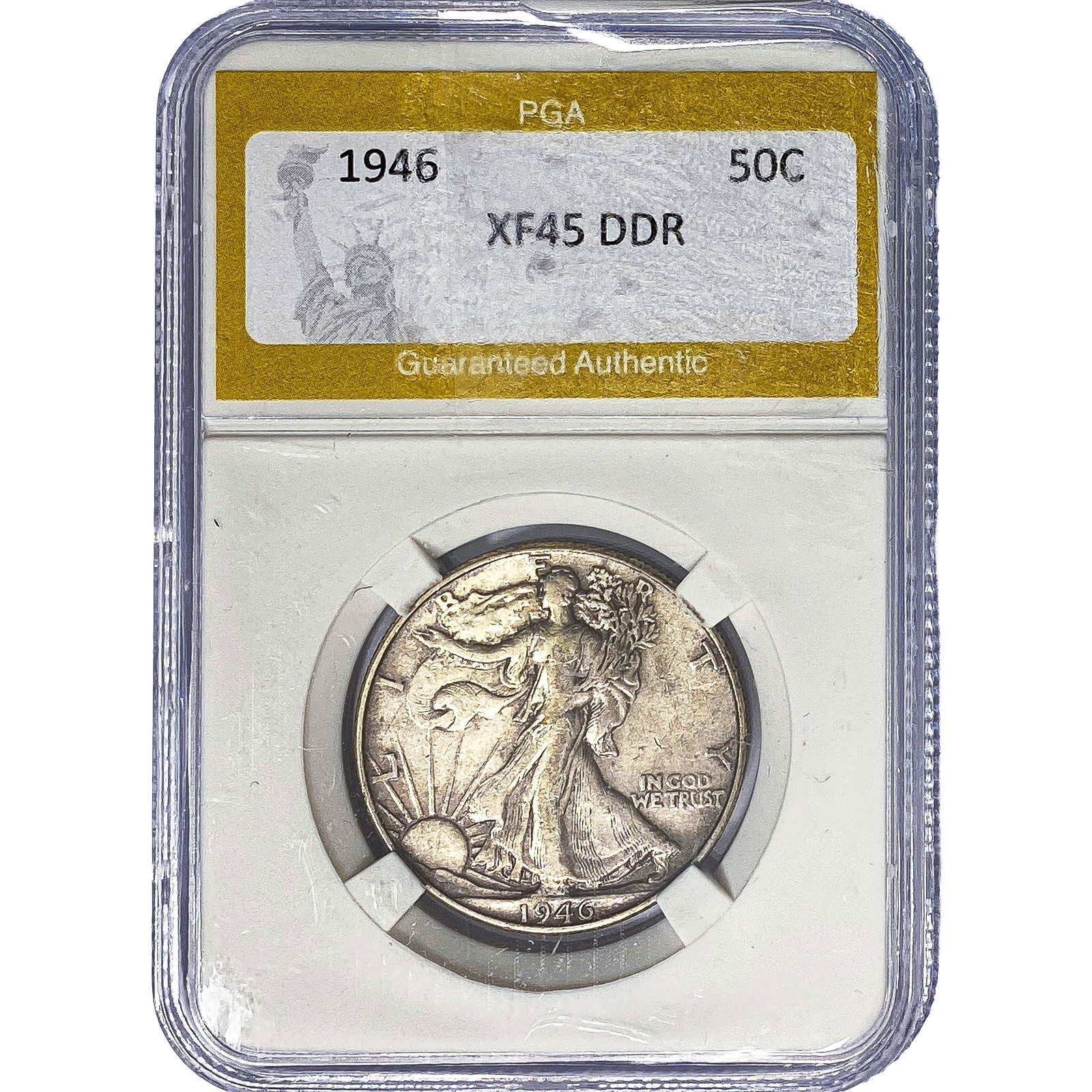 1946 Walking Liberty Half Dollar PGA XF45 DDR: 1946 Walking Liberty Half Dollar PGA XF45 DDR