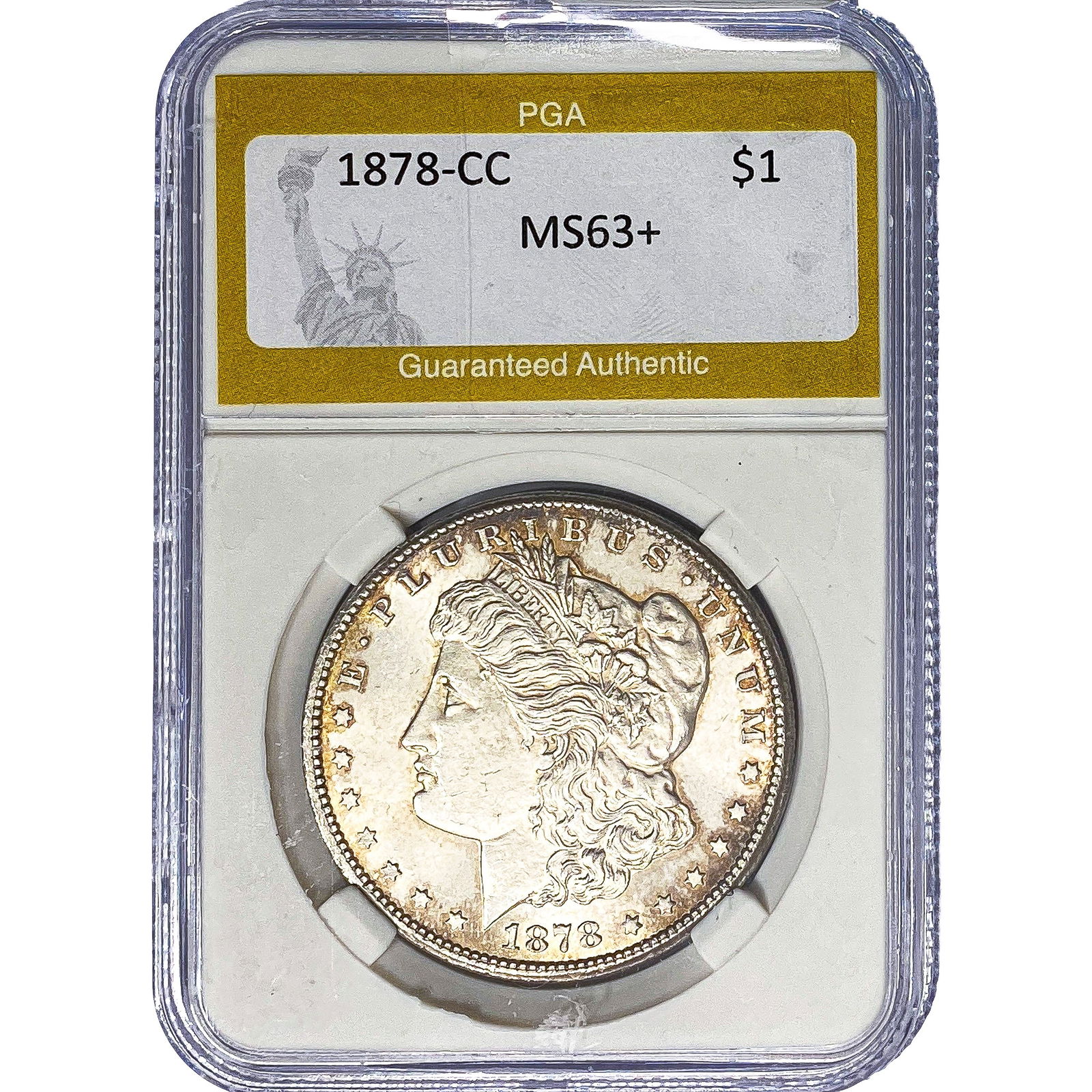 1878-CC Morgan Silver Dollar PGA MS63+: 1878-CC Morgan Silver Dollar PGA MS63+