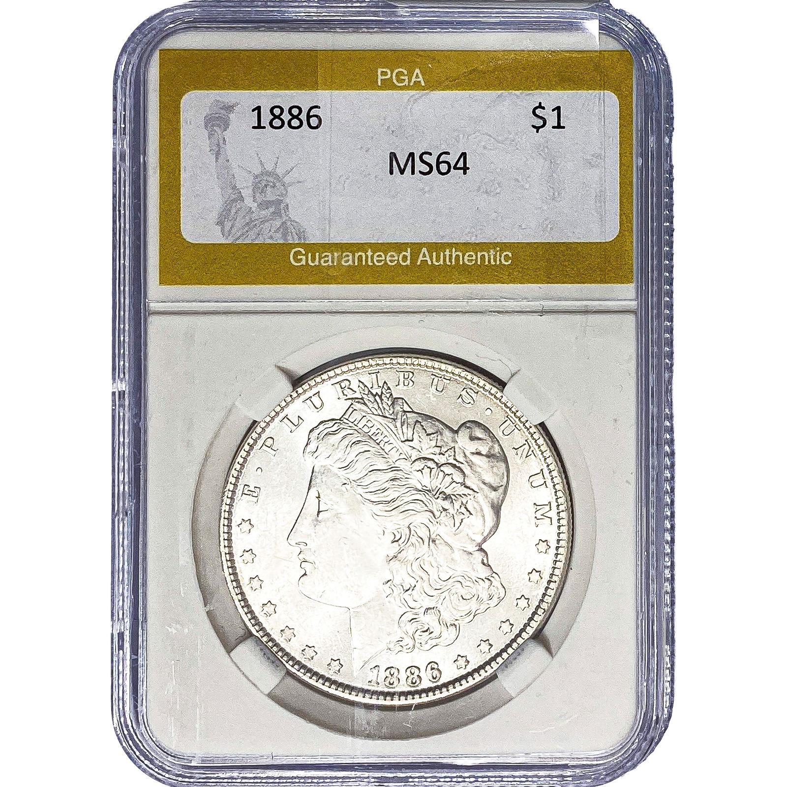 1886 Morgan Silver Dollar PGA MS64: 1886 Morgan Silver Dollar PGA MS64