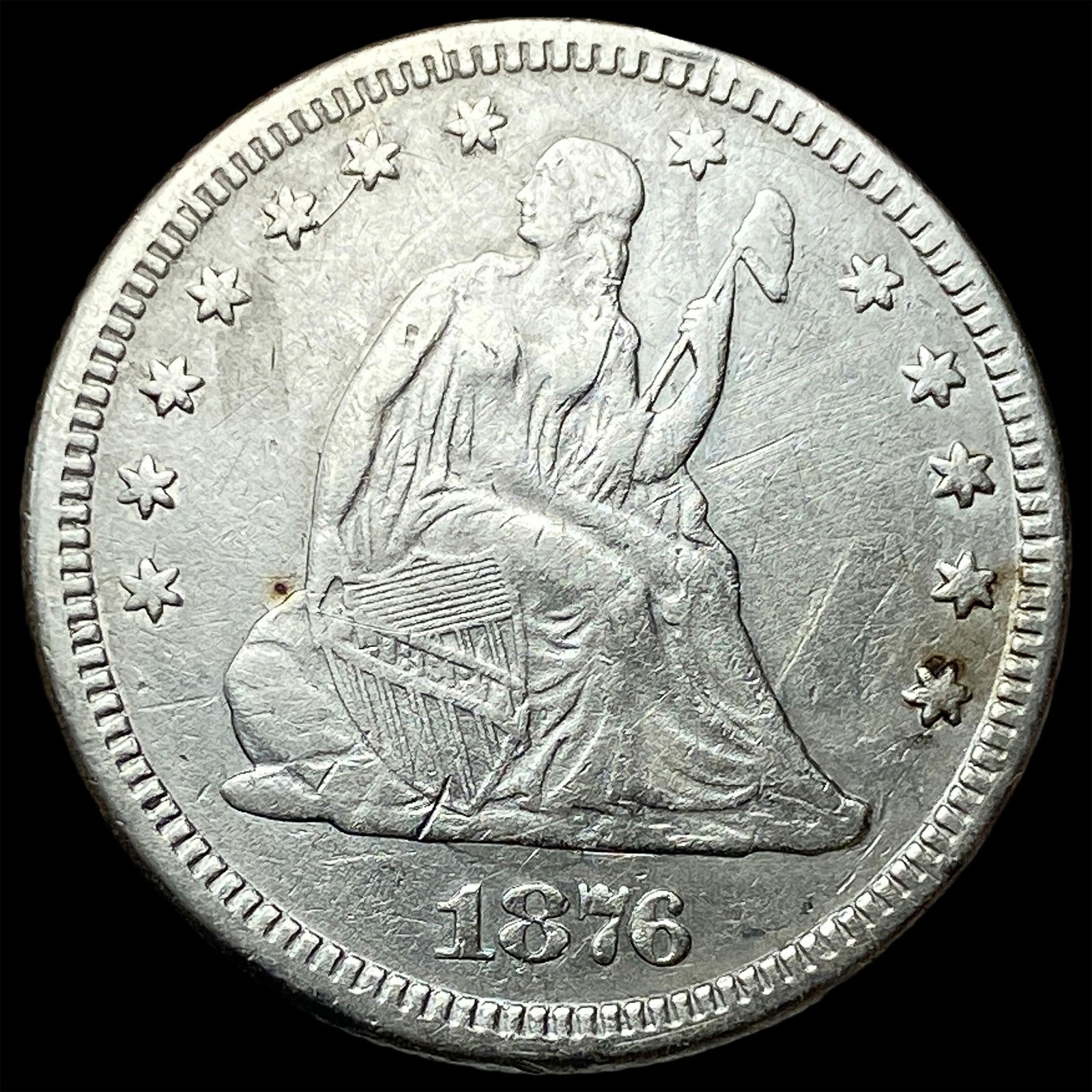 1876 Seated Liberty Quarter NEARLY UNCIRCULATED (1 of 2)