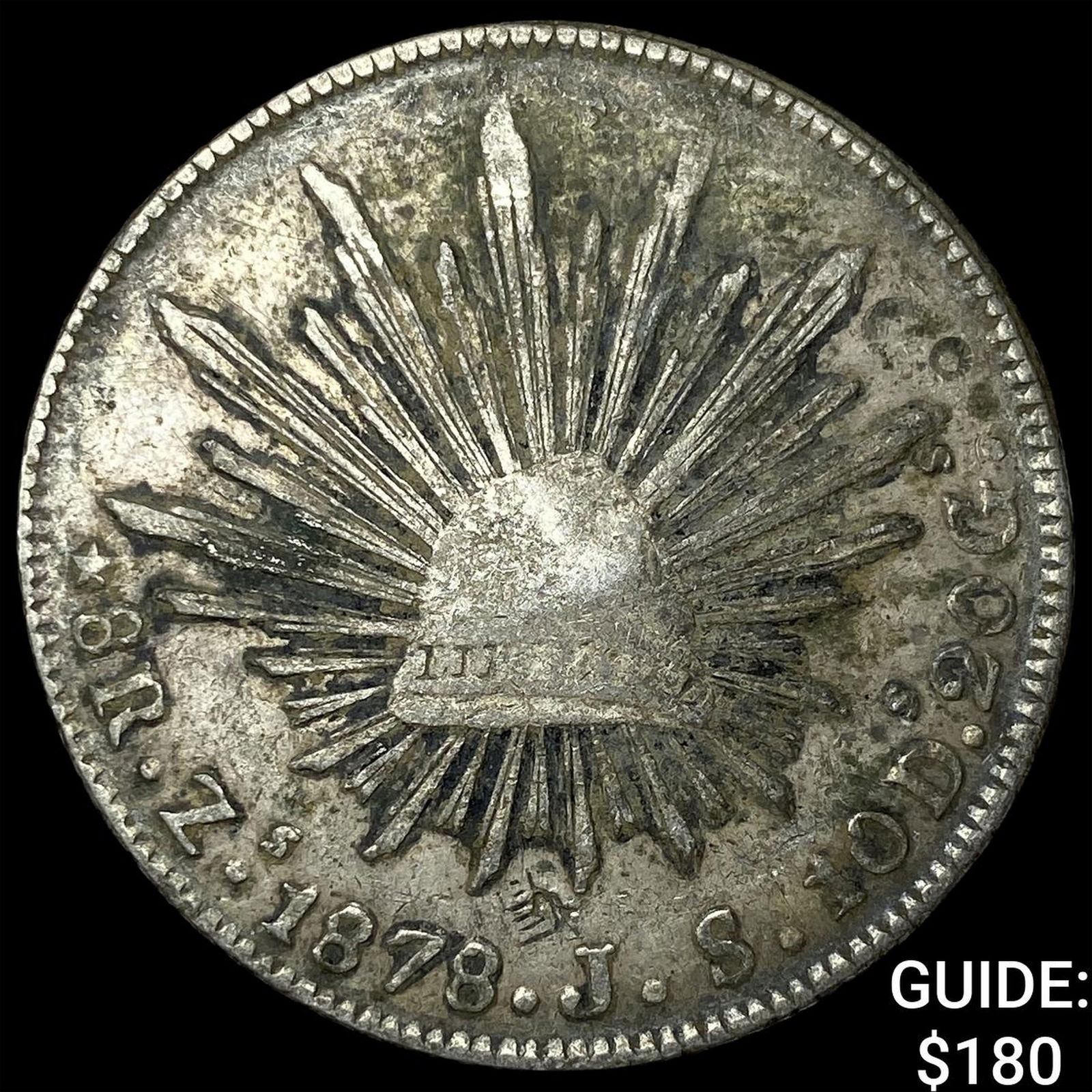 1878 Mexico Silver 8 Reales Punch Marked NEARLY UNCIRCULATED (1 of 2)