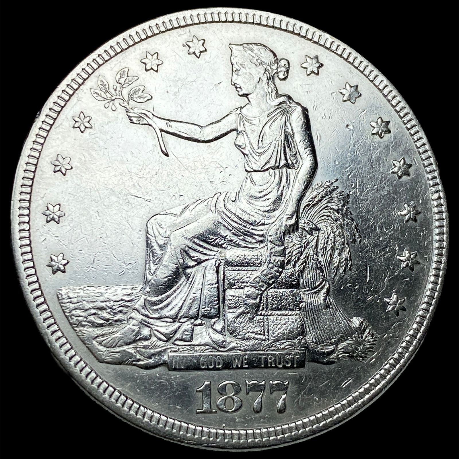 1877 Silver Trade Dollar CLOSELY UNCIRCULATED (1 of 2)