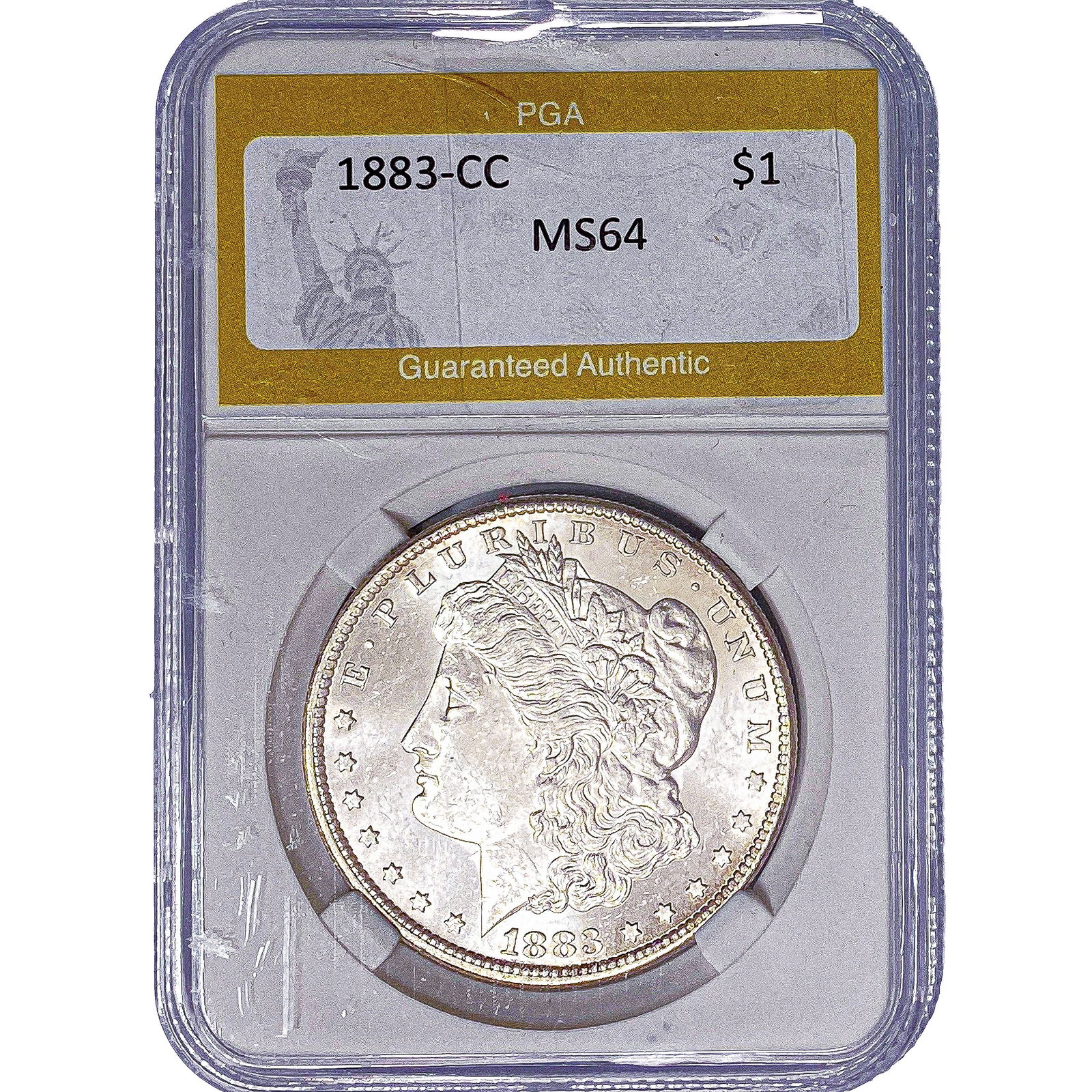 1883-CC Morgan Silver Dollar PGA MS64: 1883-CC Morgan Silver Dollar PGA MS64