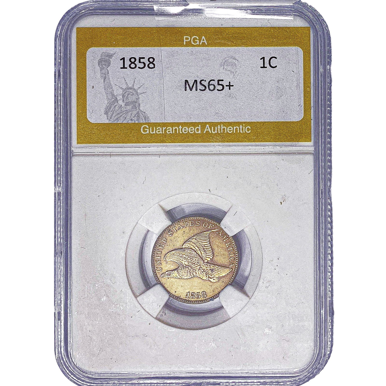1858 Flying Eagle Cent PGA MS65+ (1 of 2)