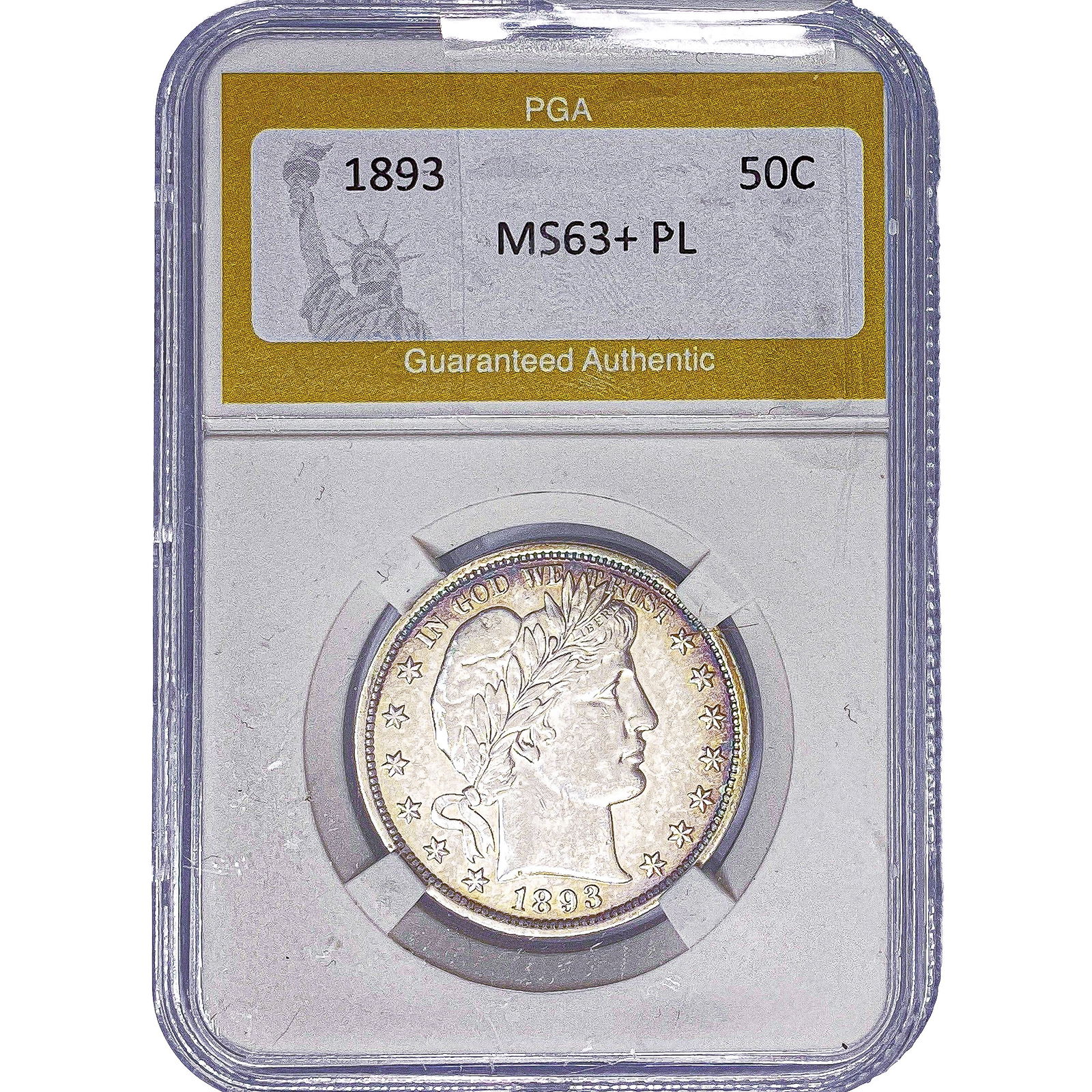 1893 Barber Half Dollar PGA MS63+ PL: 1893 Barber Half Dollar PGA MS63+ PL