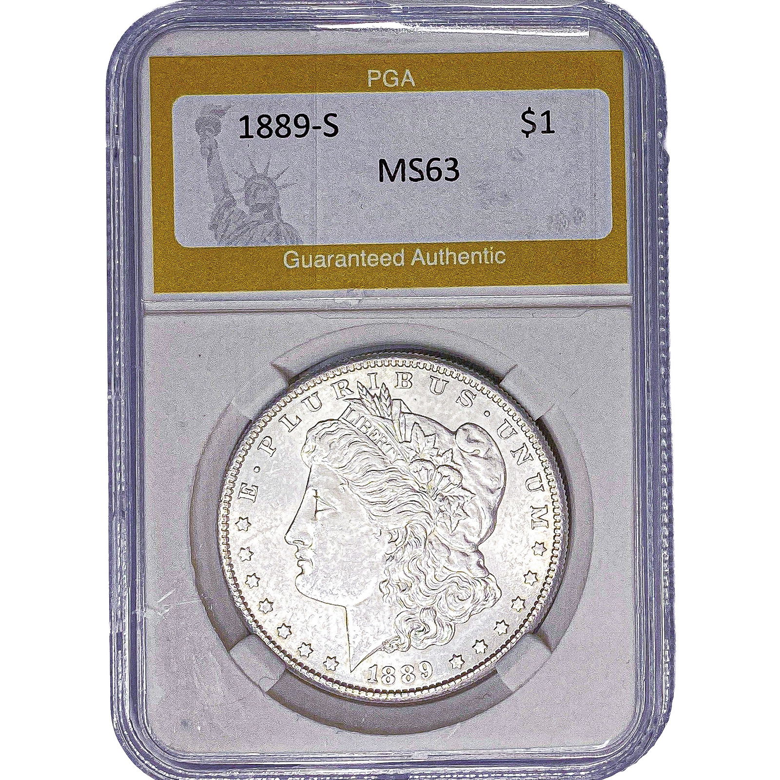 1889-S Morgan Silver Dollar PGA MS63: 1889-S Morgan Silver Dollar PGA MS63