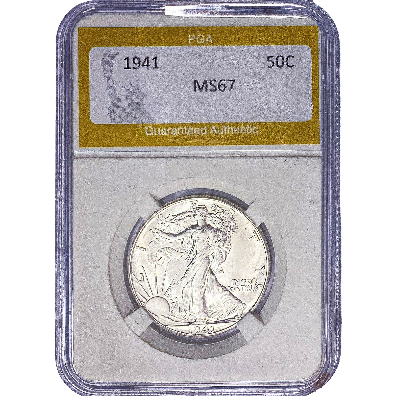 1941 Walking Liberty Half Dollar PGA MS67: 1941 Walking Liberty Half Dollar PGA MS67