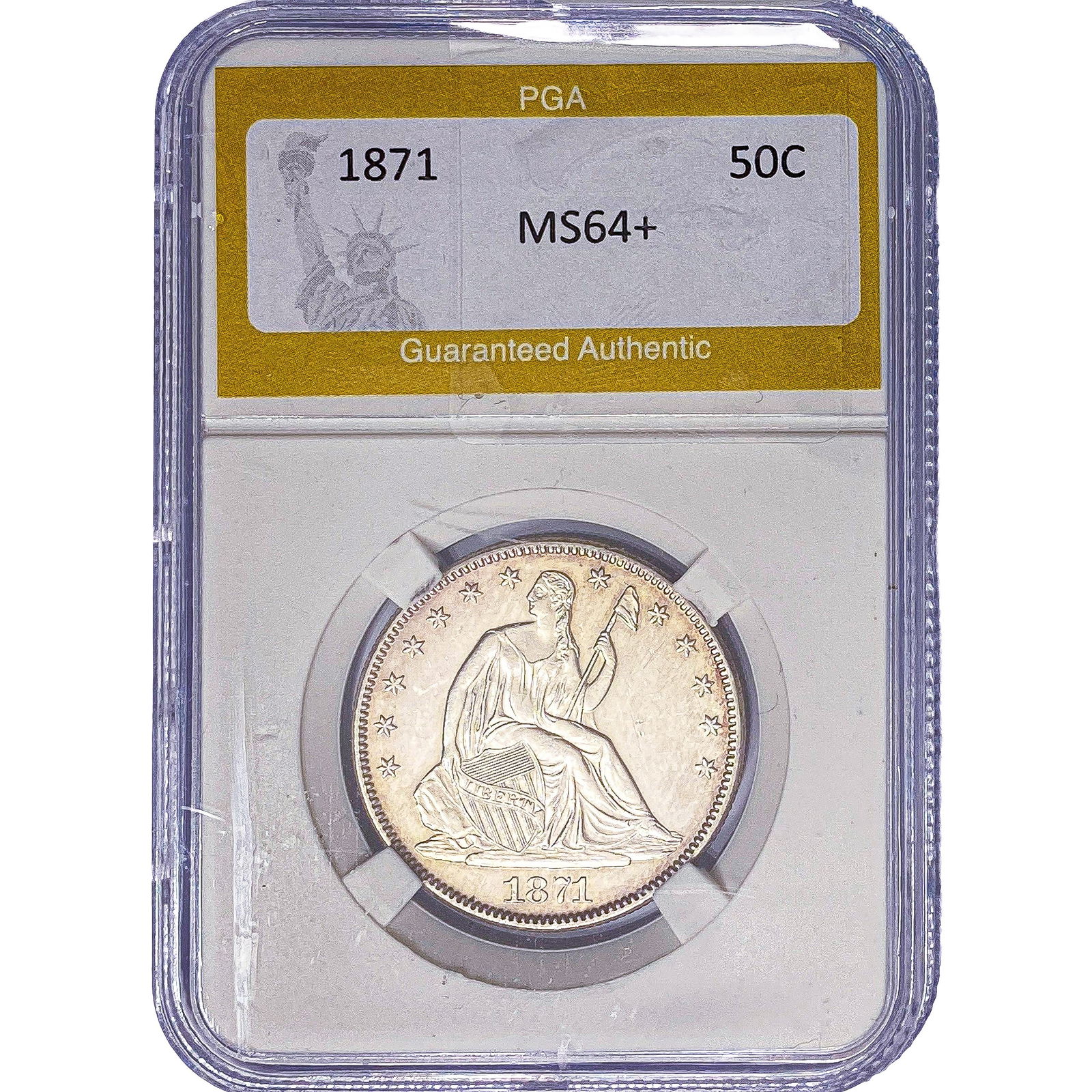1871 Seated Liberty Half Dollar PGA MS64+ (1 of 2)