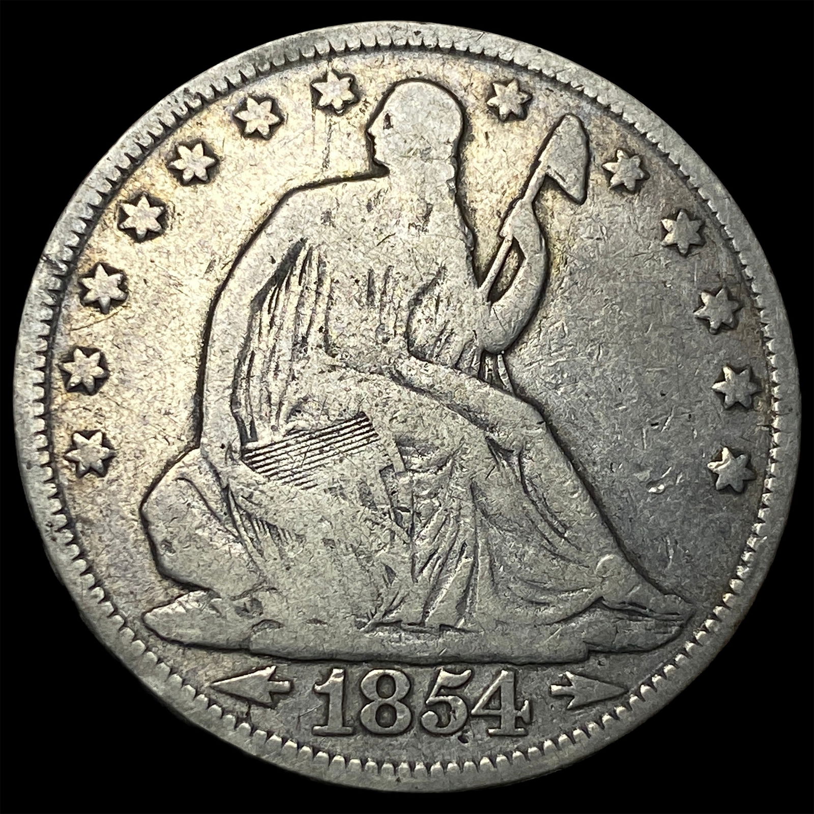 1854 Arrows Seated Liberty Half Dollar LIGHTLY CIRCULATED (1 of 2)