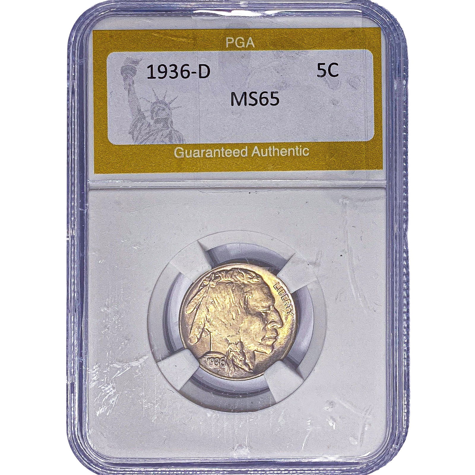 1936-D Buffalo Nickel PGA MS65: 1936-D Buffalo Nickel PGA MS65