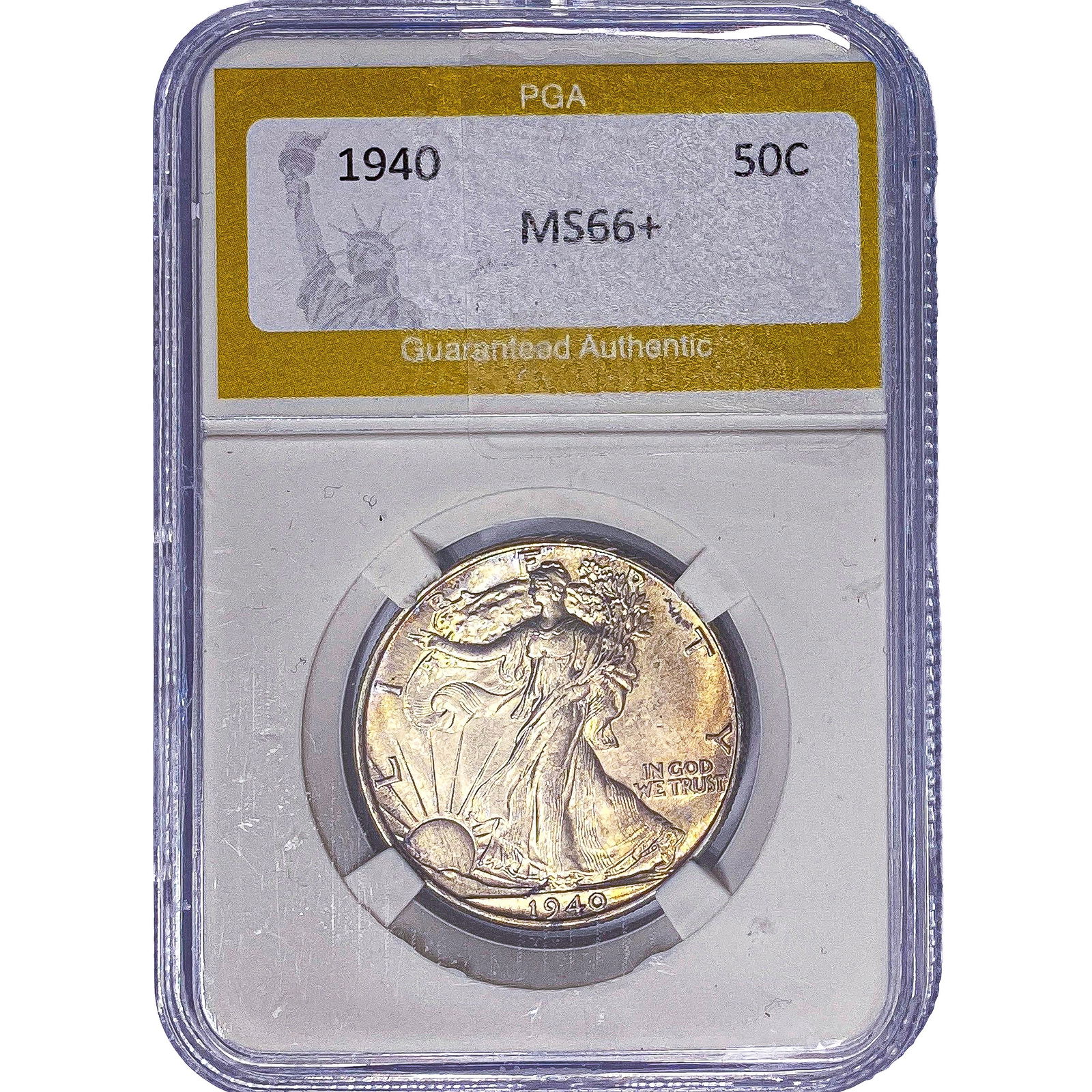 1940 Walking Liberty Half Dollar PGA MS66+: 1940 Walking Liberty Half Dollar PGA MS66+