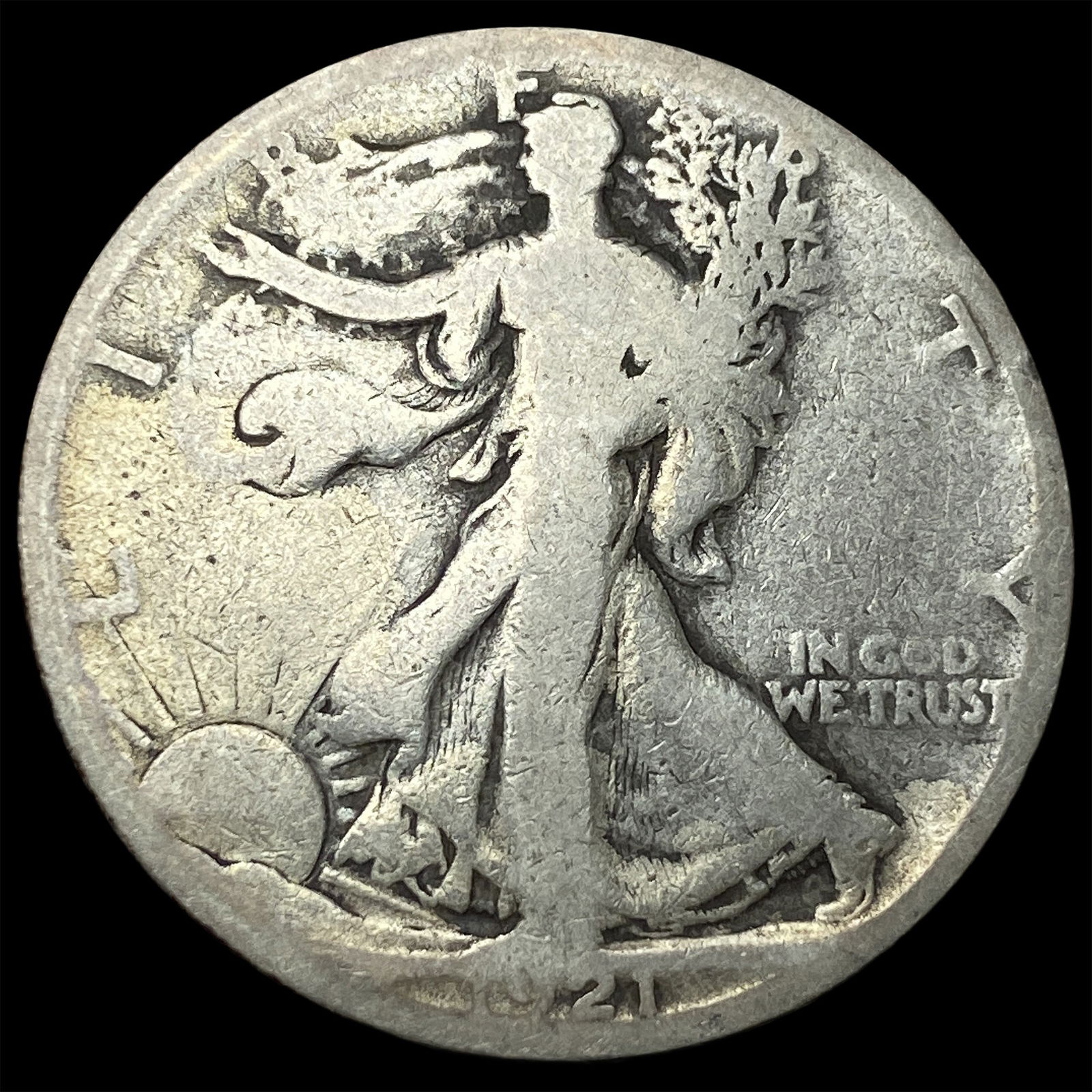 1921-S Silver Walking Liberty Half Dollar NICELY CIRCULATED: 1921-S Silver Walking Liberty Half Dollar NICELY CIRCULATED