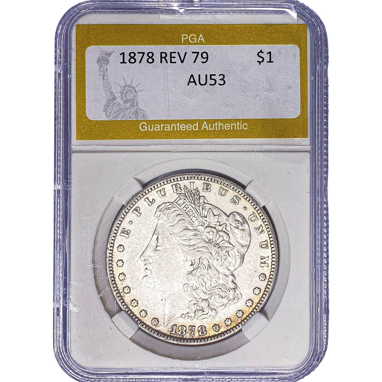 1878 REV 79 Morgan Silver Dollar PGA AU53: 1878 REV 79 Morgan Silver Dollar PGA AU53