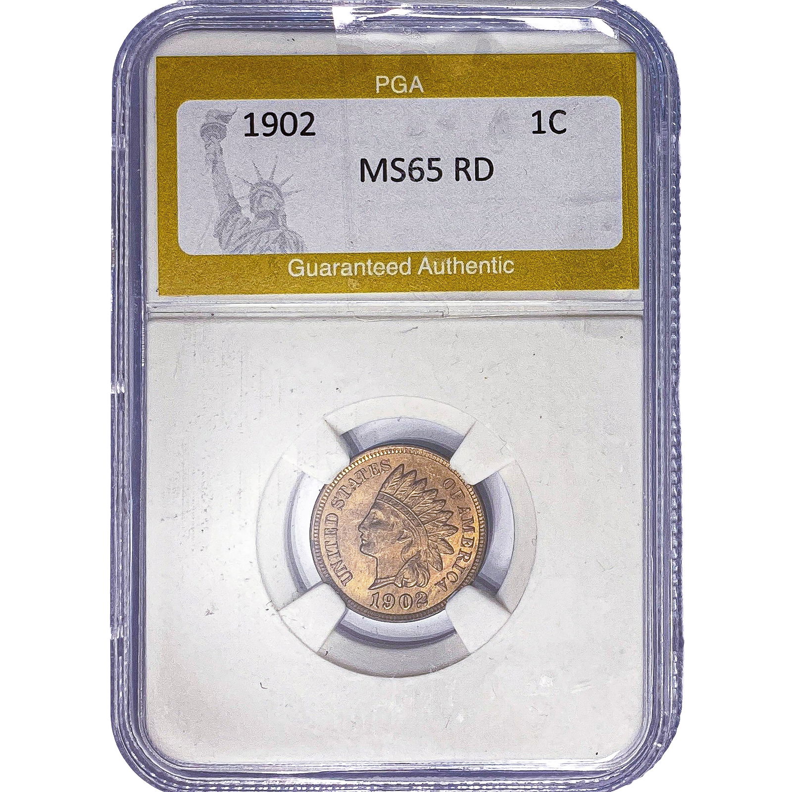 1902 Indian Head Cent PGA MS65 RD: 1902 Indian Head Cent PGA MS65 RD