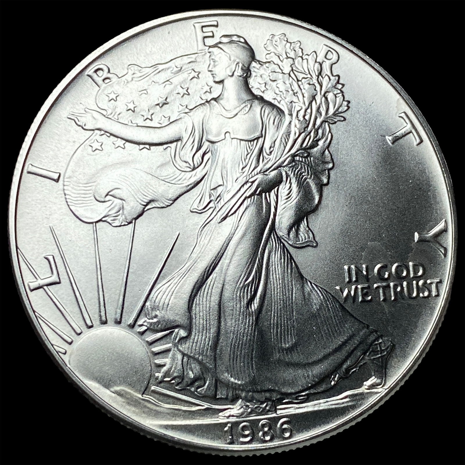 1986 1 oz Silver American Eagle $1 SUPERB GEM BU (1 of 2)