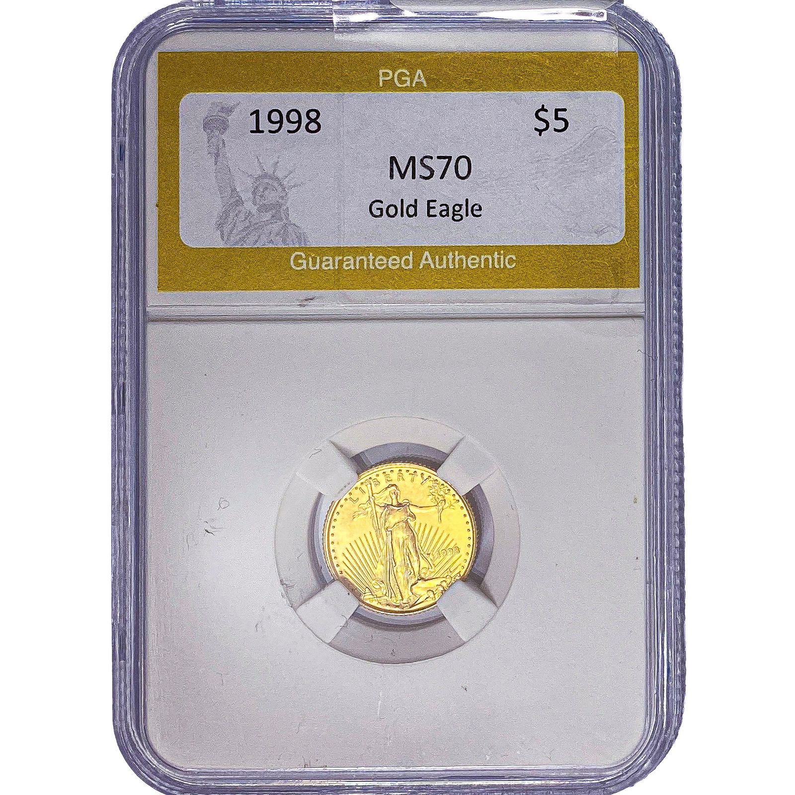1998 1/10oz $5 Gold Eagle PGA MS70: 1998 1/10oz $5 Gold Eagle PGA MS70