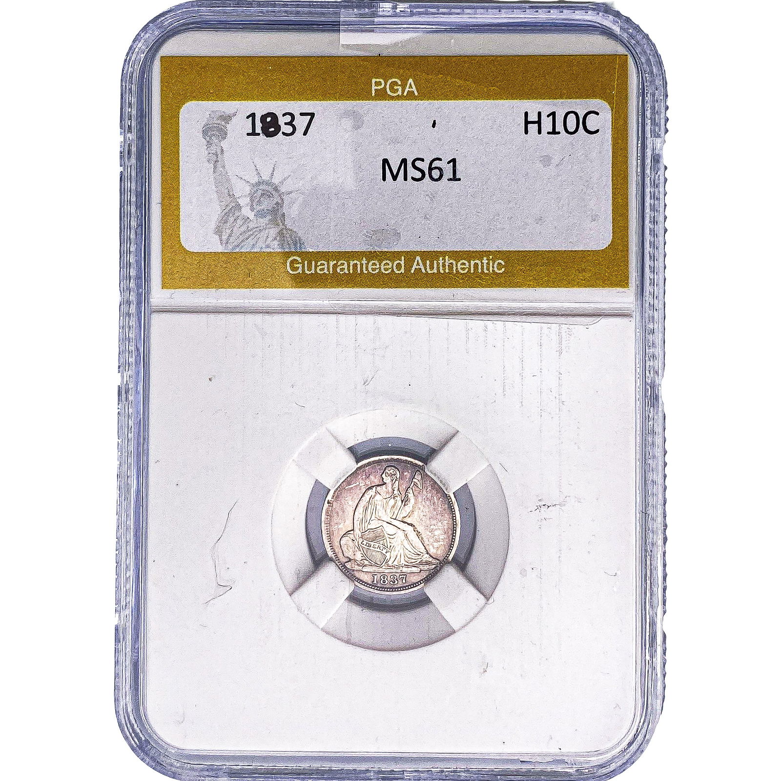 1837 Seated Liberty Half Dime PGA MS61: 1837 Seated Liberty Half Dime PGA MS61