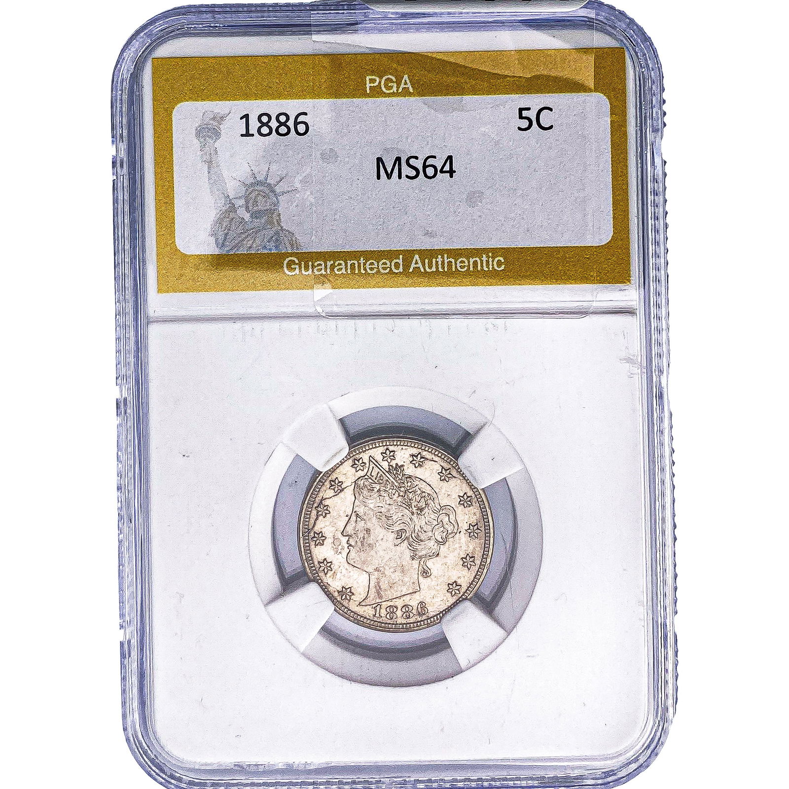1886 Liberty Victory Nickel PGA MS64: 1886 Liberty Victory Nickel PGA MS64