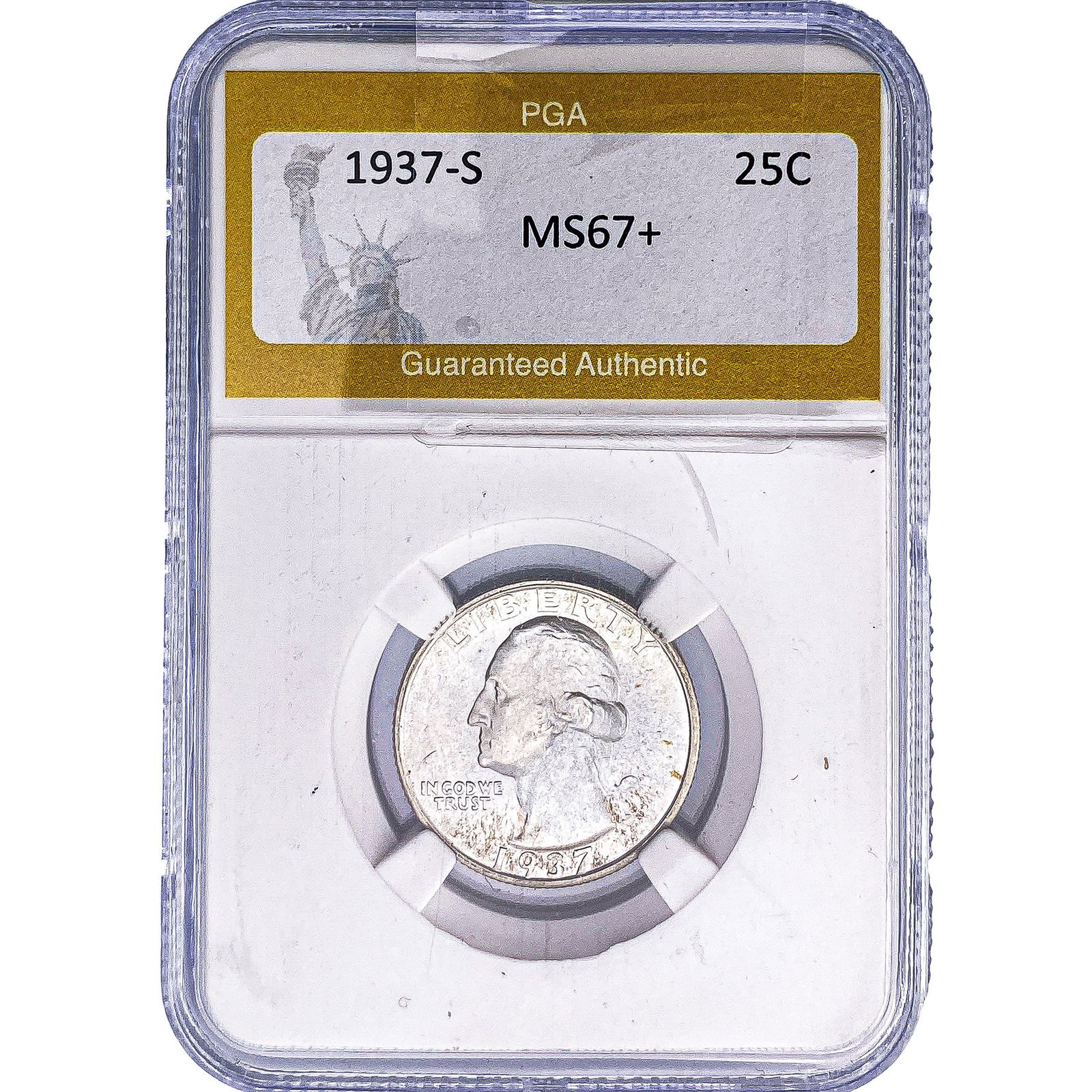 1937-S Washington Silver Quarter PGA MS67+: 1937-S Washington Silver Quarter PGA MS67+