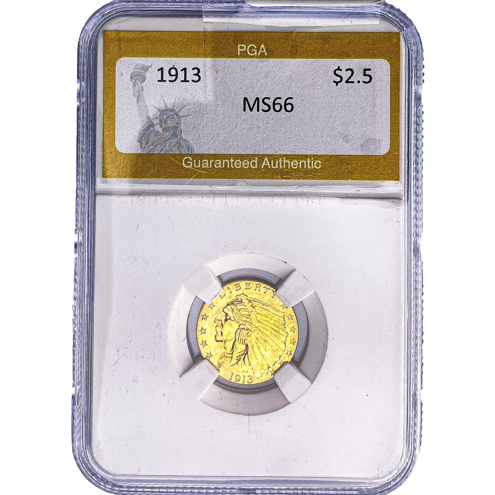 1913 $2.50 Gold Quarter Eagle PGA MS66: 1913 $2.50 Gold Quarter Eagle PGA MS66