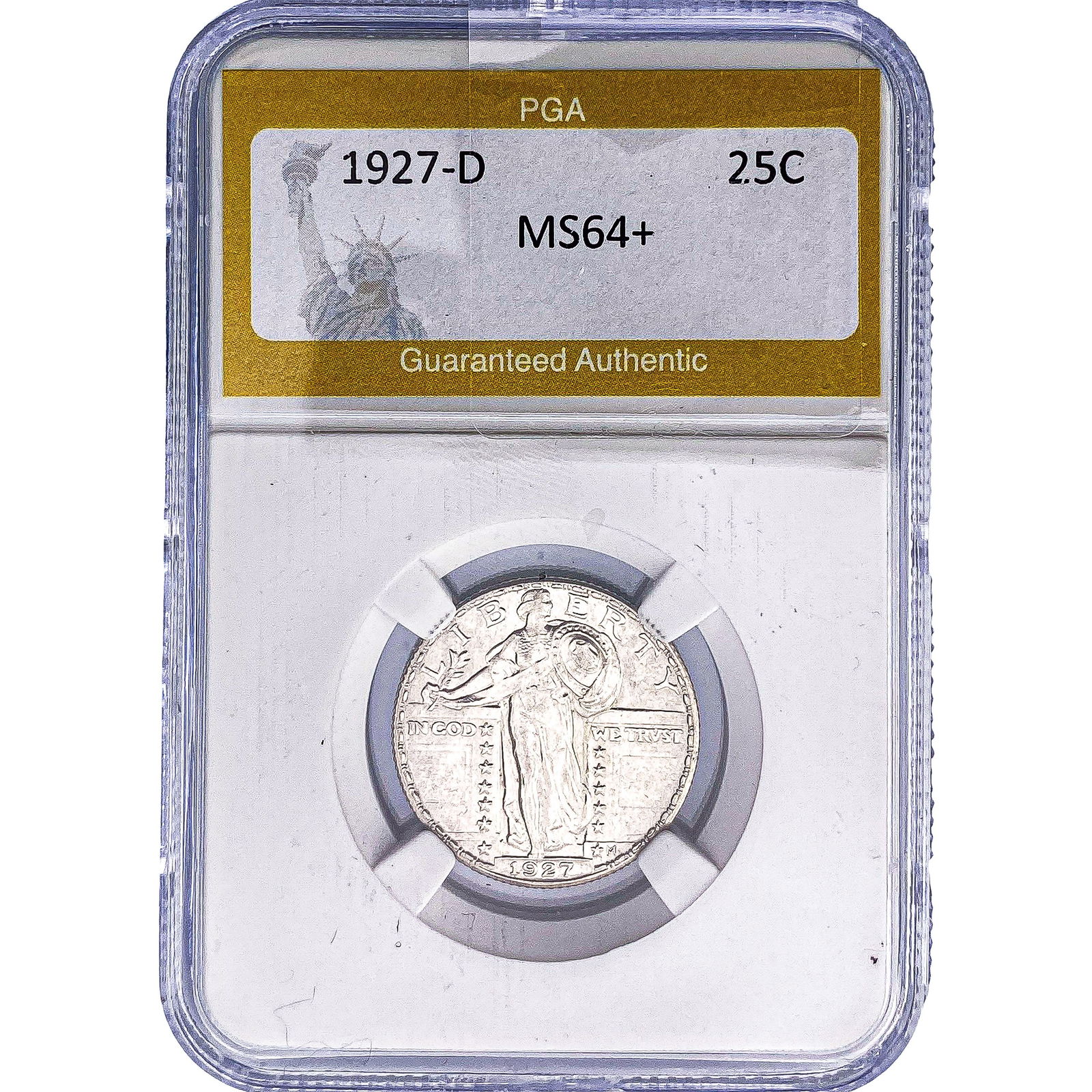 1927-D Standing Liberty Quarter PGA MS64+: 1927-D Standing Liberty Quarter PGA MS64+