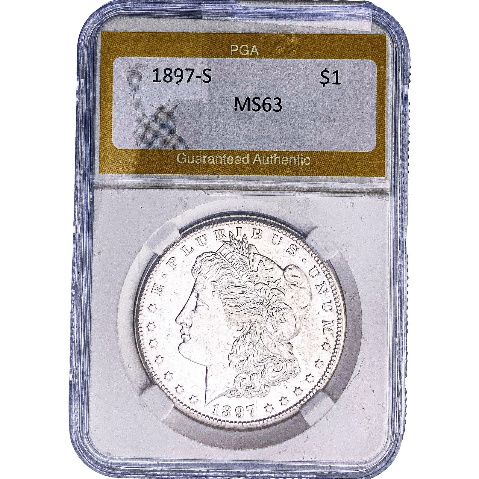 1897-S Morgan Silver Dollar PGA MS63 (1 of 2)