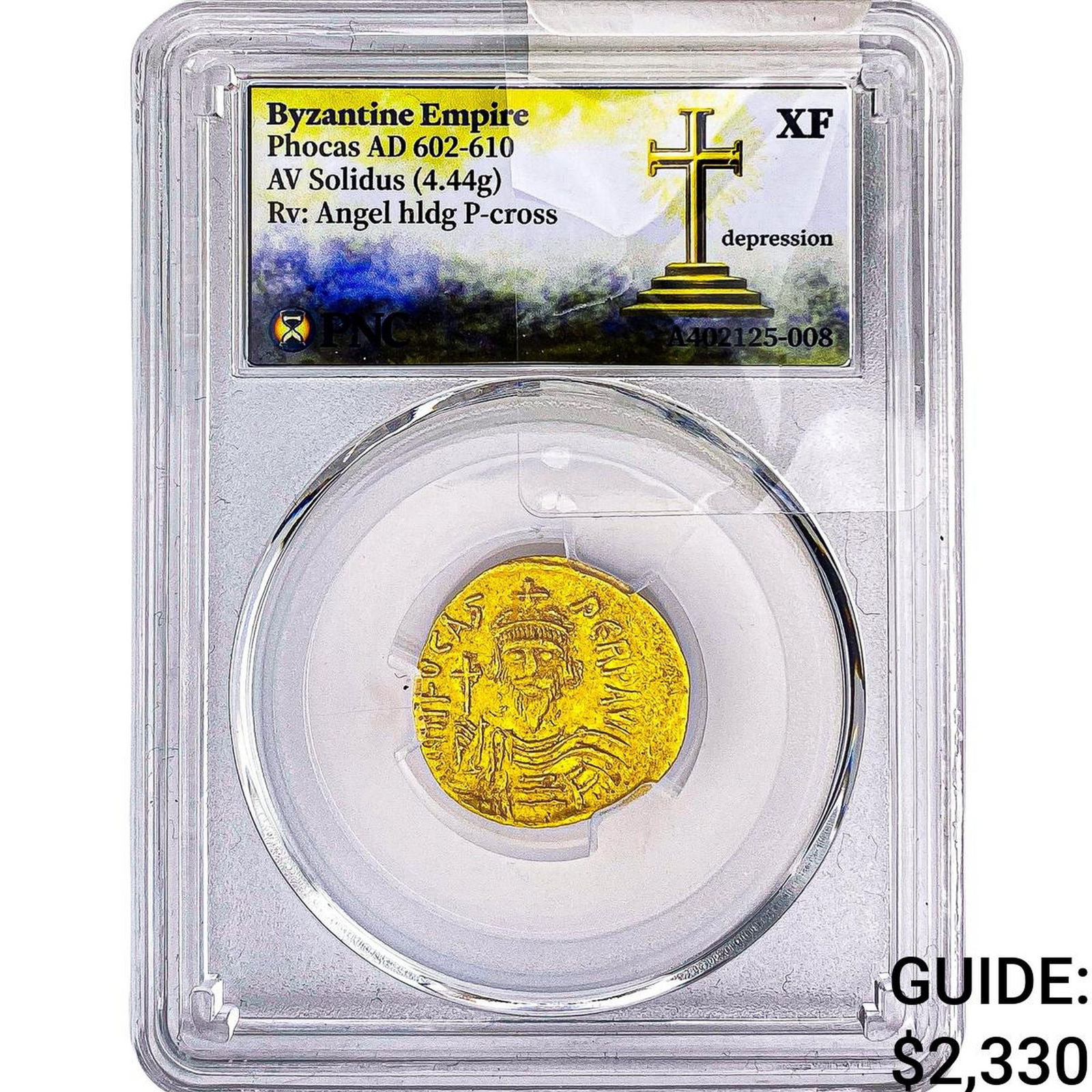 Byzantine Phocas 602-610 AD Gold Solidus PNC XF Depression (1 of 2)