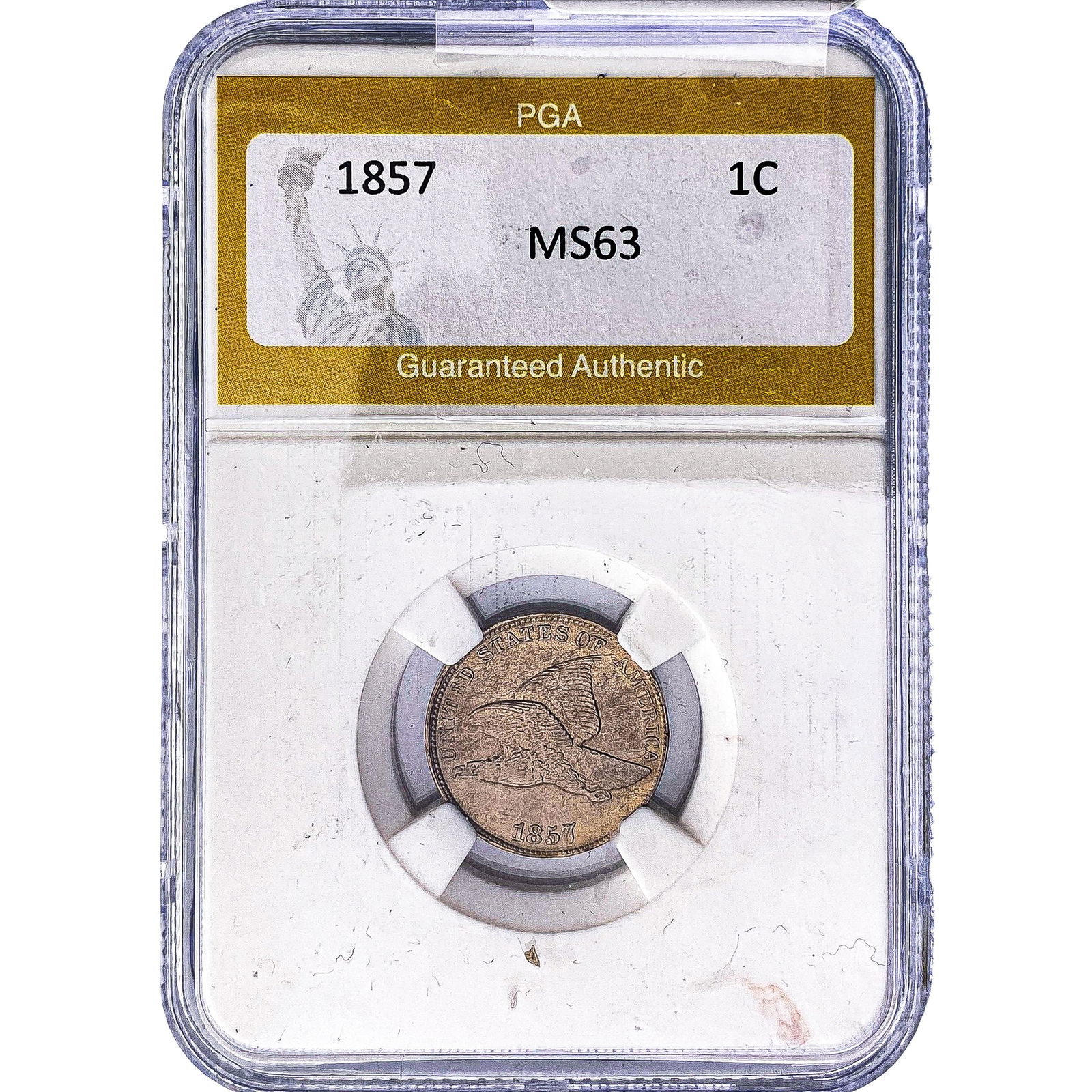 1857 Flying Eagle Cent PGA MS63 (1 of 2)