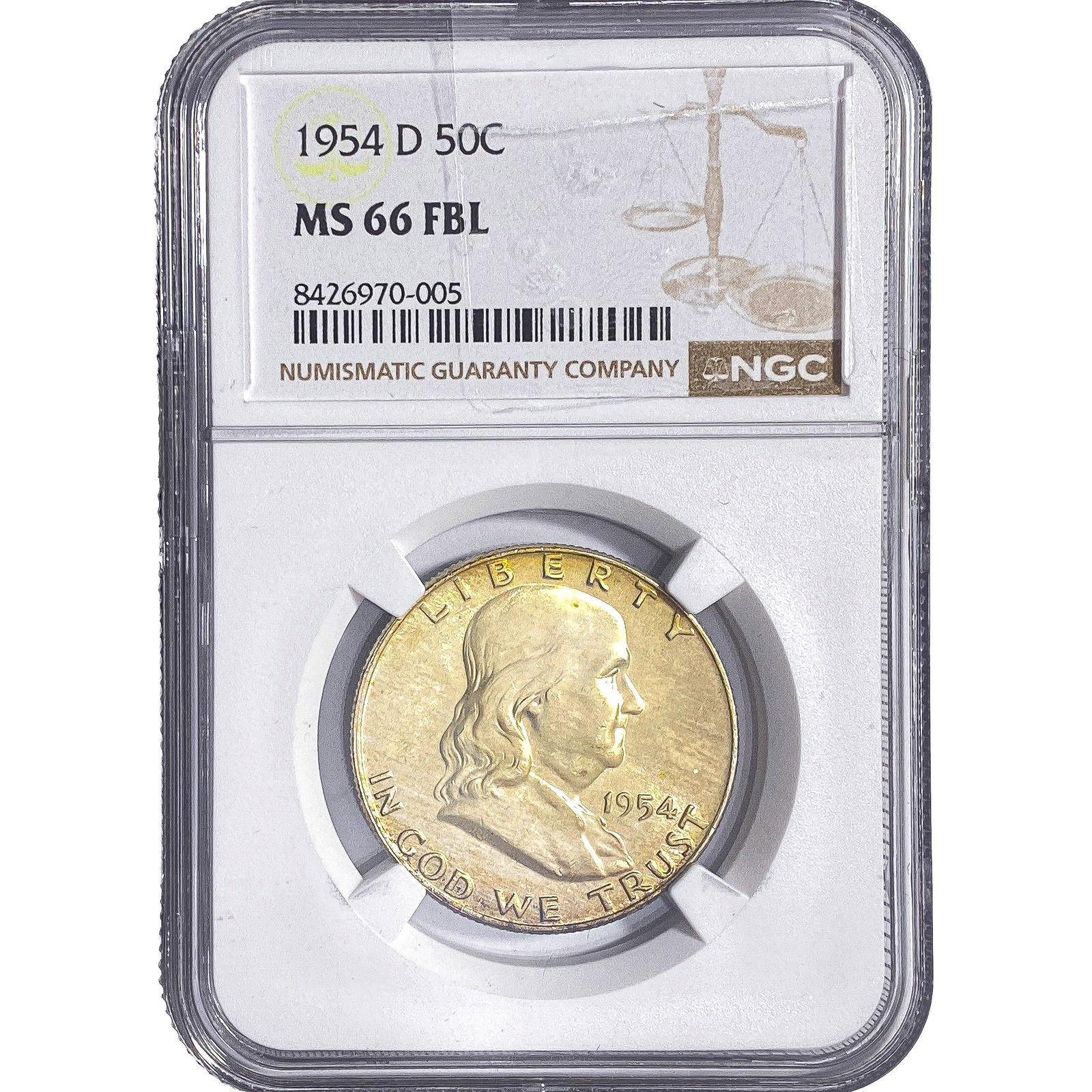 1954-D Franklin Half Dollar NGC MS66 FBL (1 of 2)