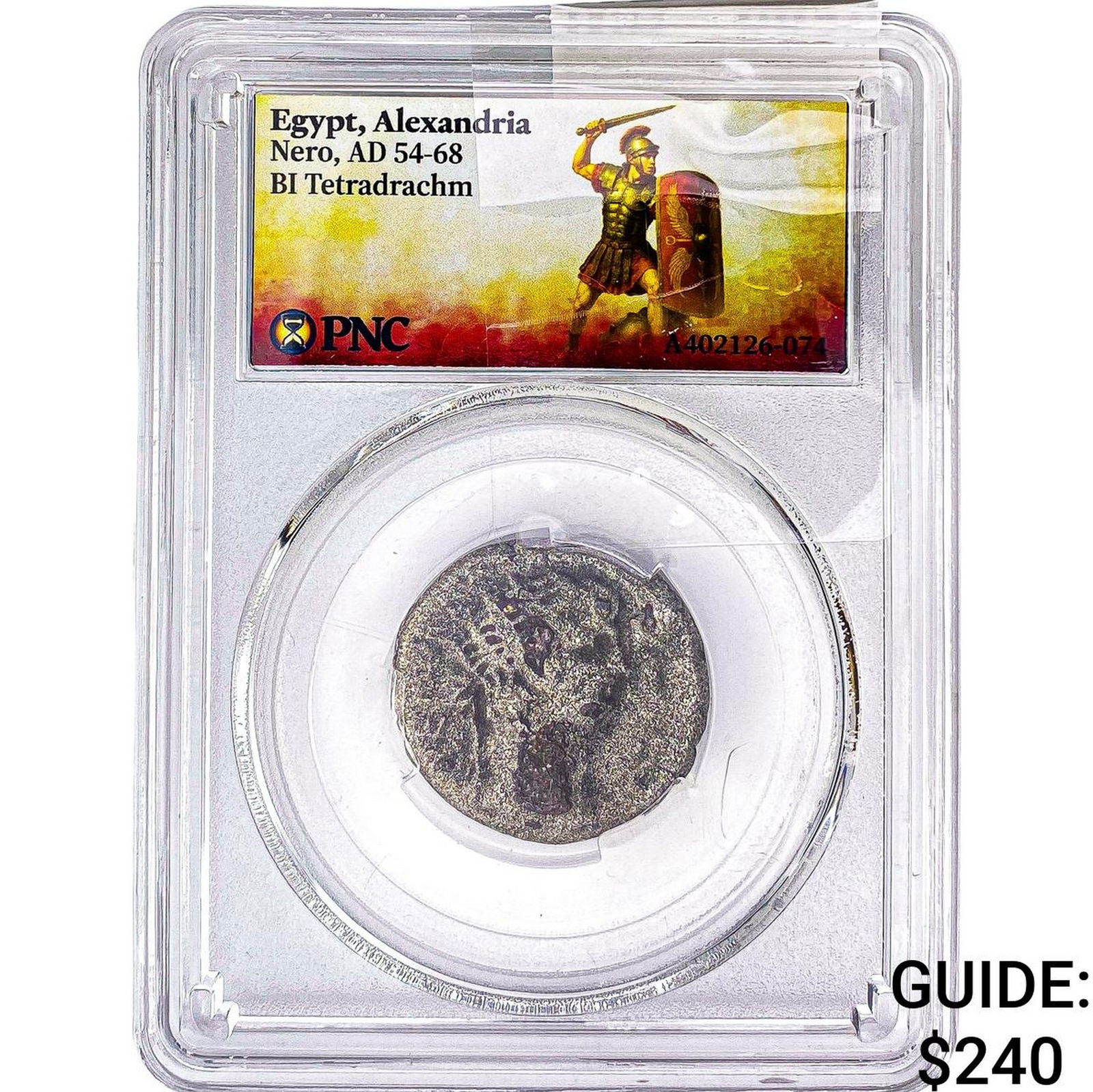 Roman Egypt Nero 54-68 AD Bi Tetradrachm PNC Genuine: Roman Egypt Nero 54-68 AD Bi Tetradrachm PNC Genuine