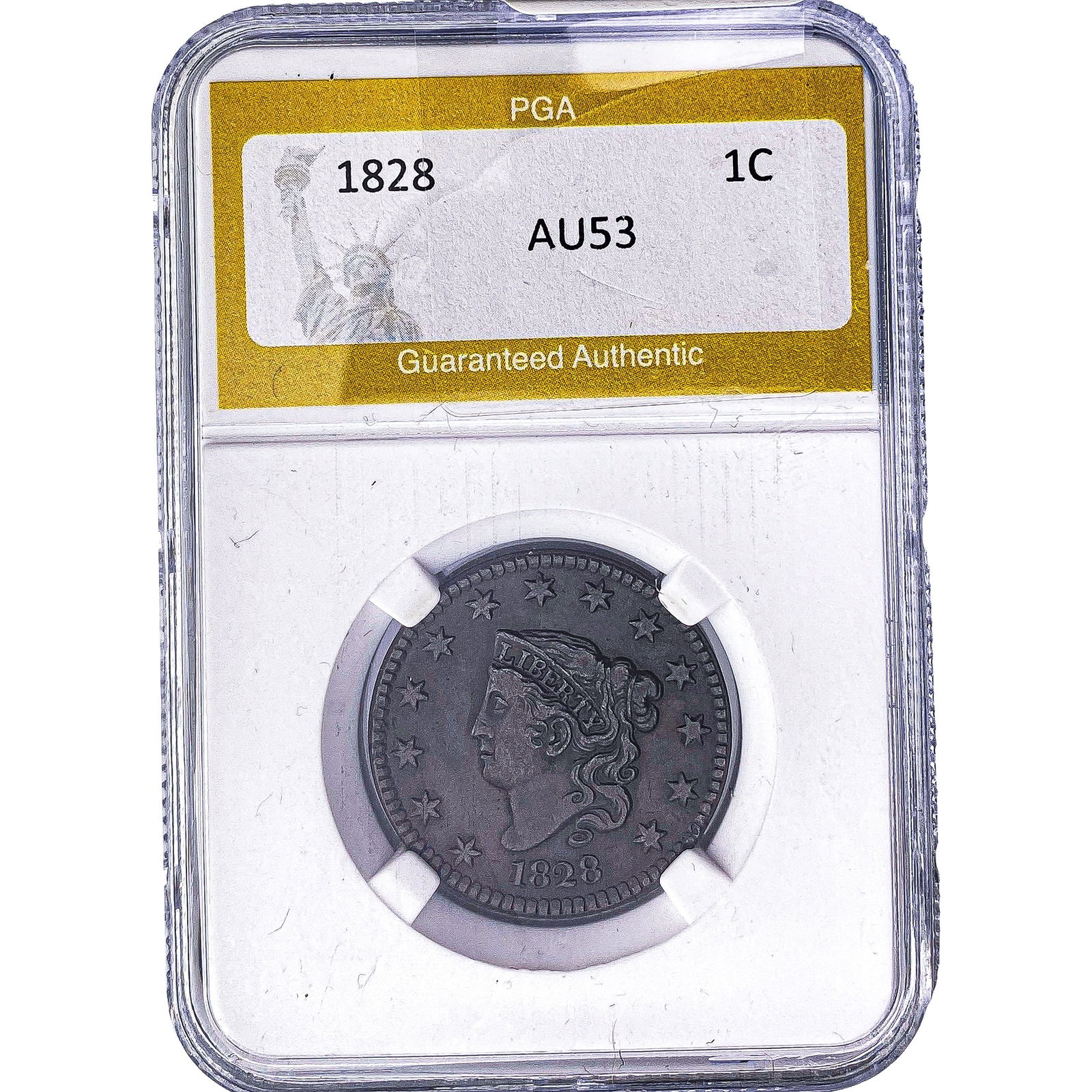 1828 Coronet Head Large Cent PGA AU53 (1 of 2)