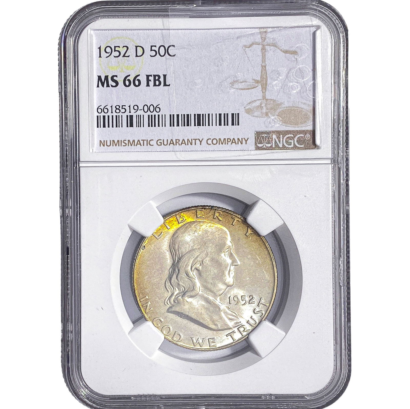 1952-D Franklin Half Dollar NGC MS66 FBL (1 of 2)
