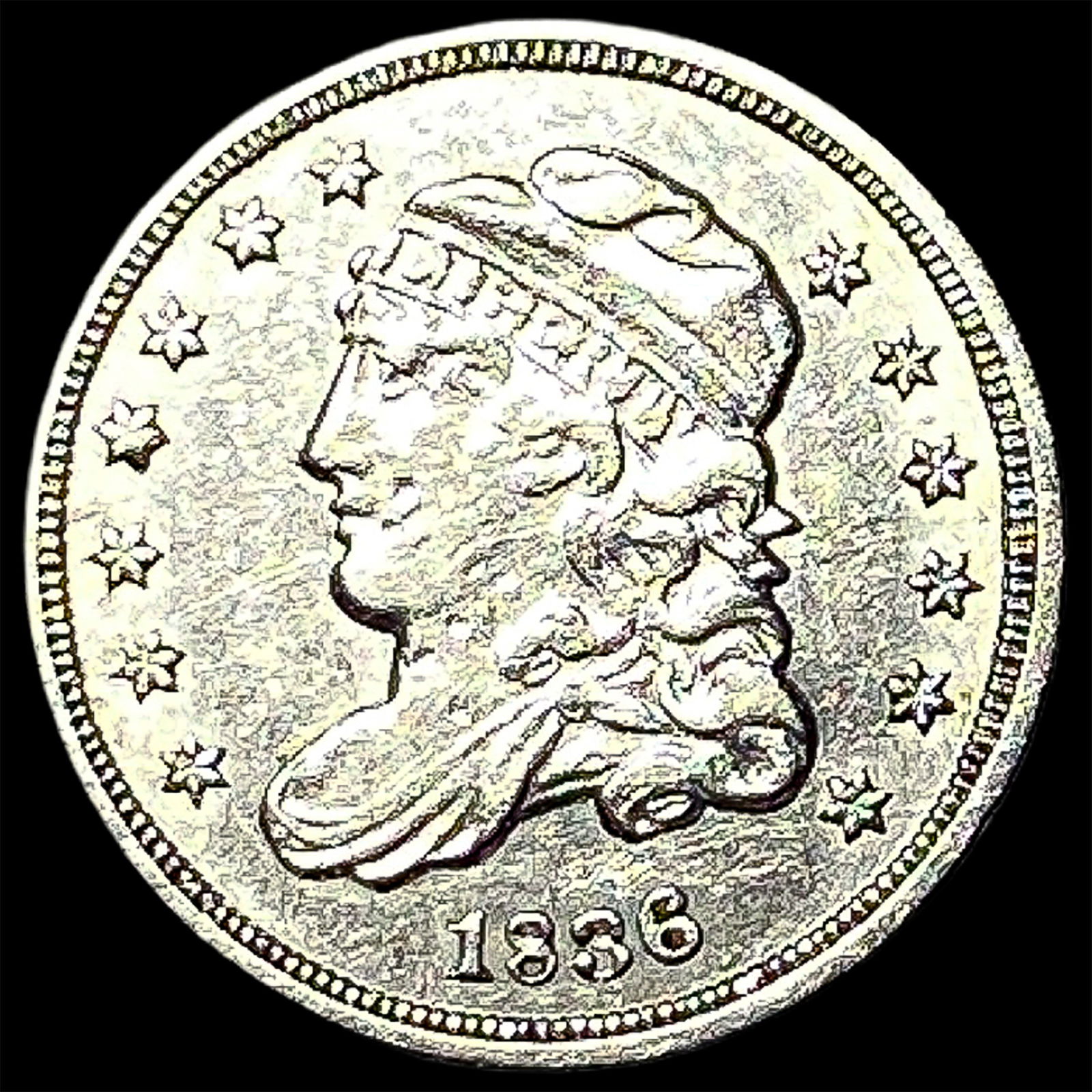 1836 Capped Bust Half Dime CLOSELY UNCIRCULATED (1 of 2)