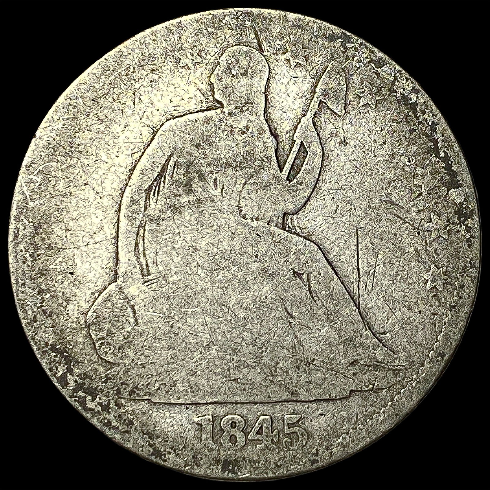 1845-O Silver Half Dollar (Seated Liberty) NICELY CIRCULATED: 1845-O Silver Half Dollar (Seated Liberty) NICELY CIRCULATED