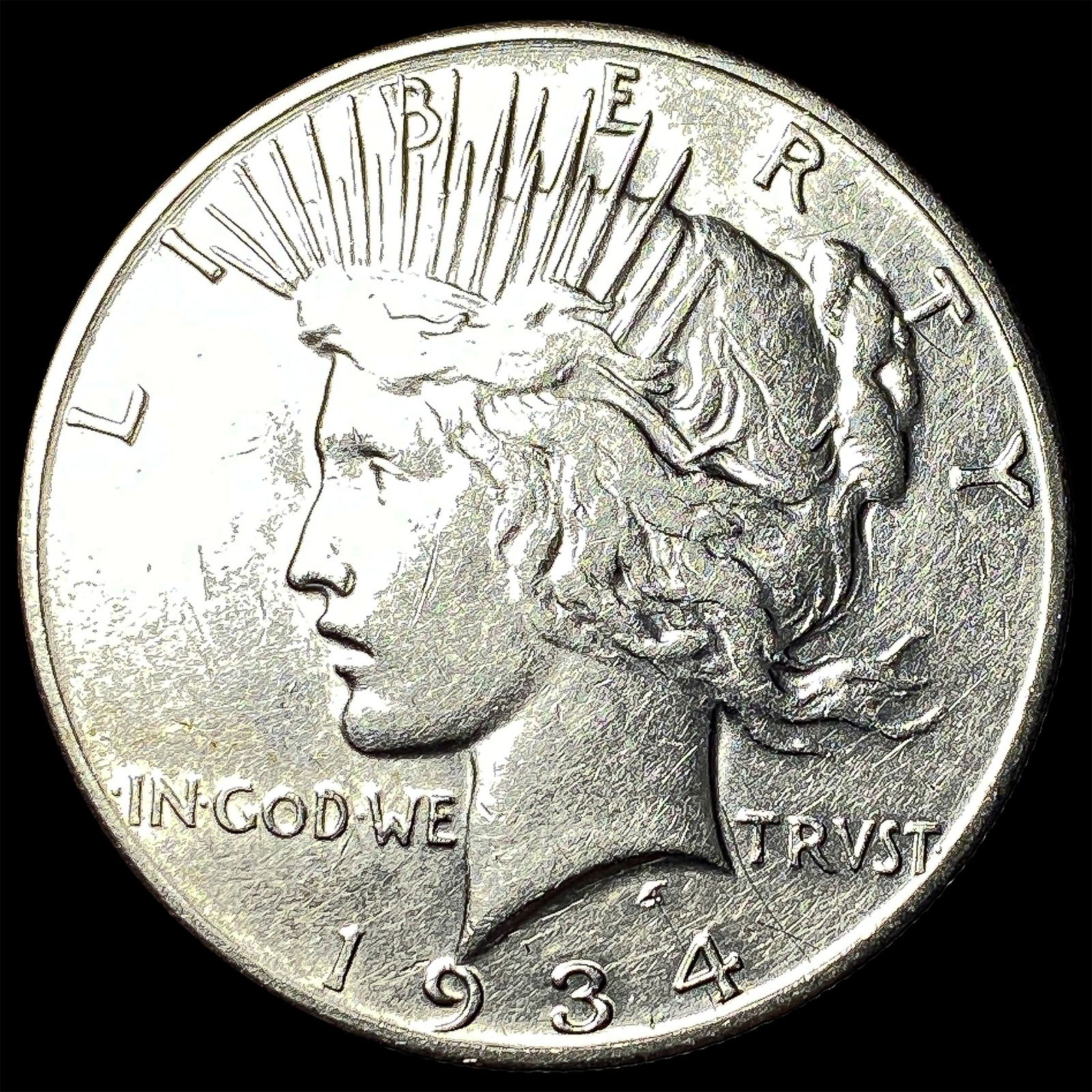 1934-S Silver Peace Dollar NEARLY UNCIRCULATED: 1934-S Silver Peace Dollar NEARLY UNCIRCULATED