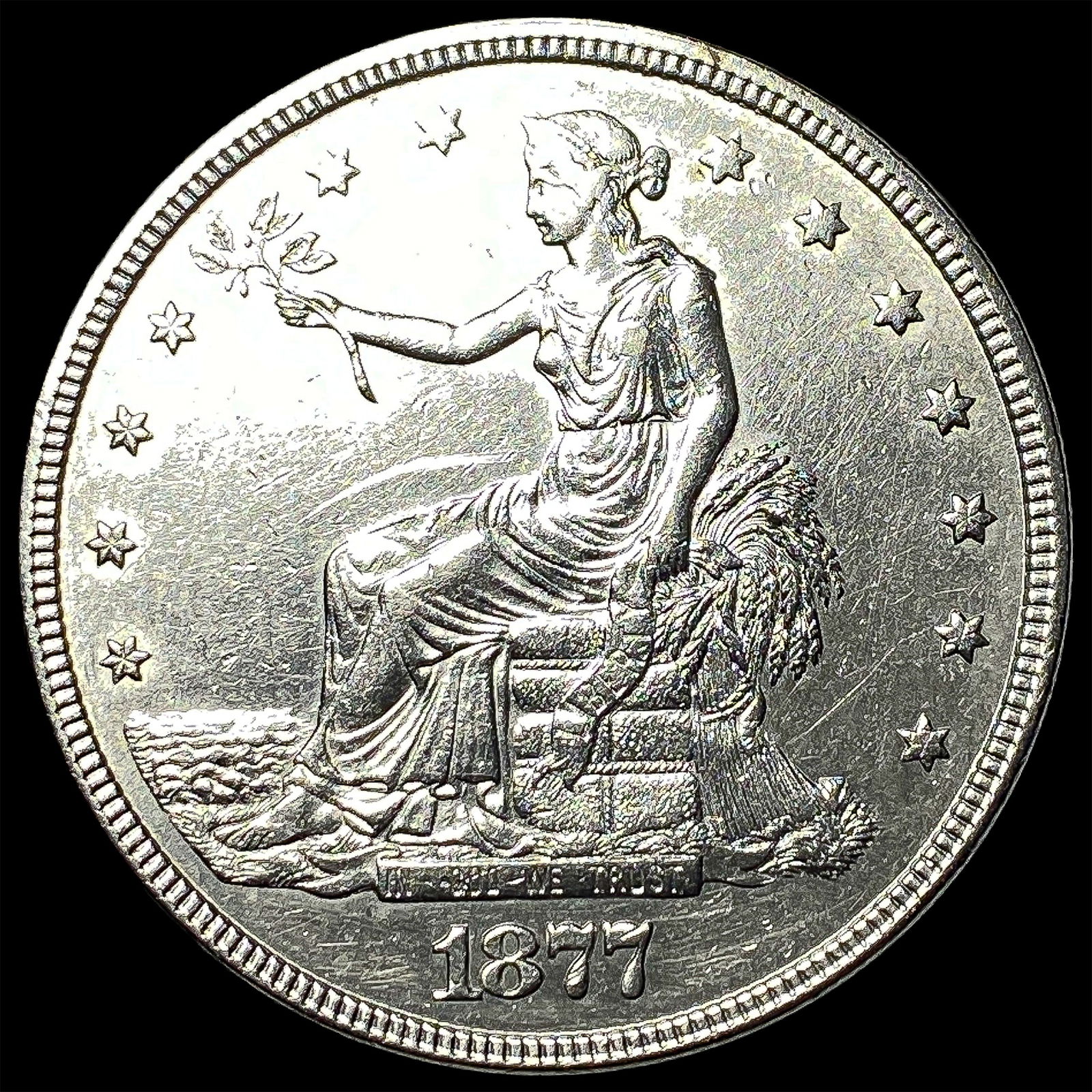 1877 Silver Trade Dollar CLOSELY UNCIRCULATED (1 of 2)