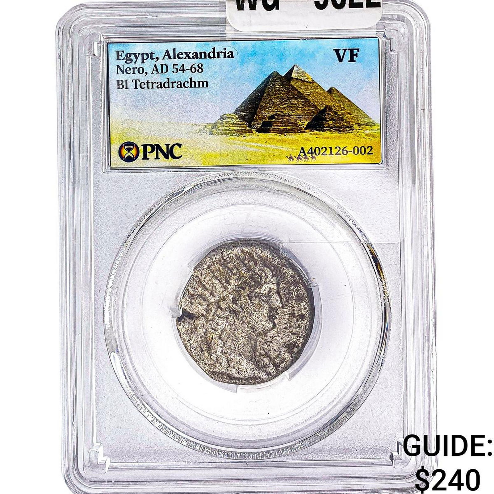 Roman Egypt Nero 54-68 AD Bi Tetradrachm PNC VF: Roman Egypt Nero 54-68 AD Bi Tetradrachm PNC VF