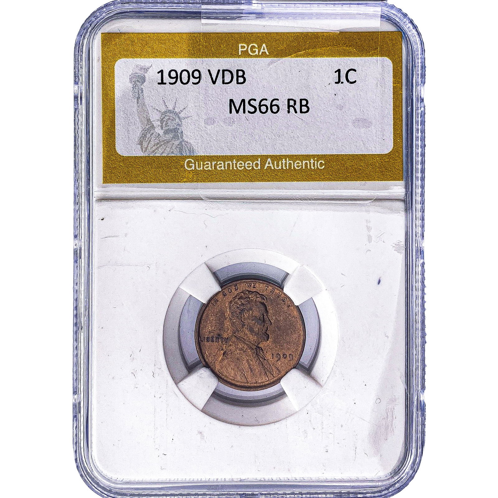 1909 VDB Wheat Cent PGA MS66 RB (1 of 2)