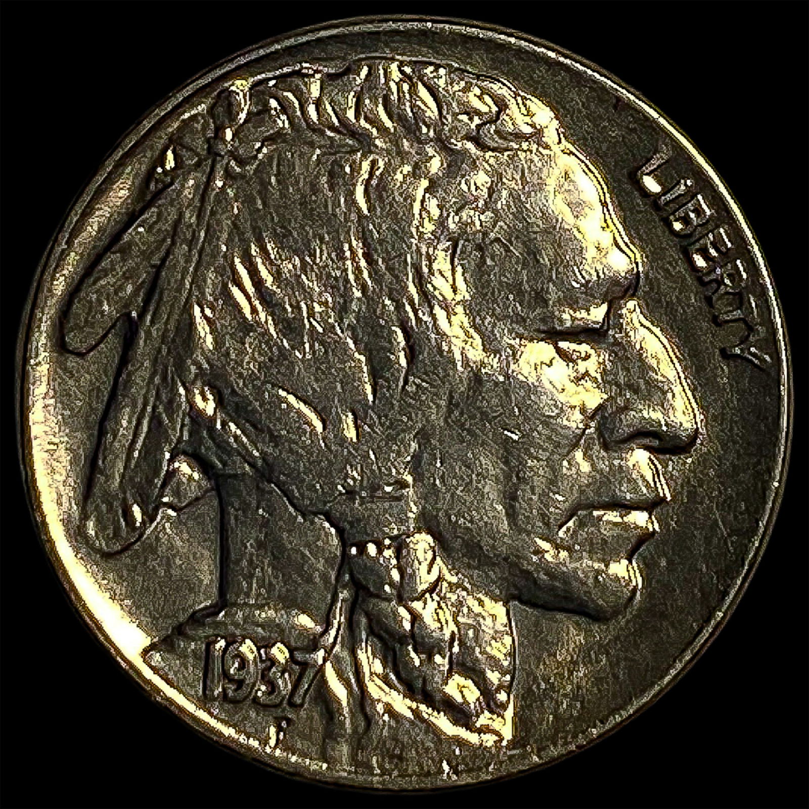 1937-D Nickel Five Cents (Buffalo Nickel) UNCIRCULATED: 1937-D Nickel Five Cents (Buffalo Nickel) UNCIRCULATED