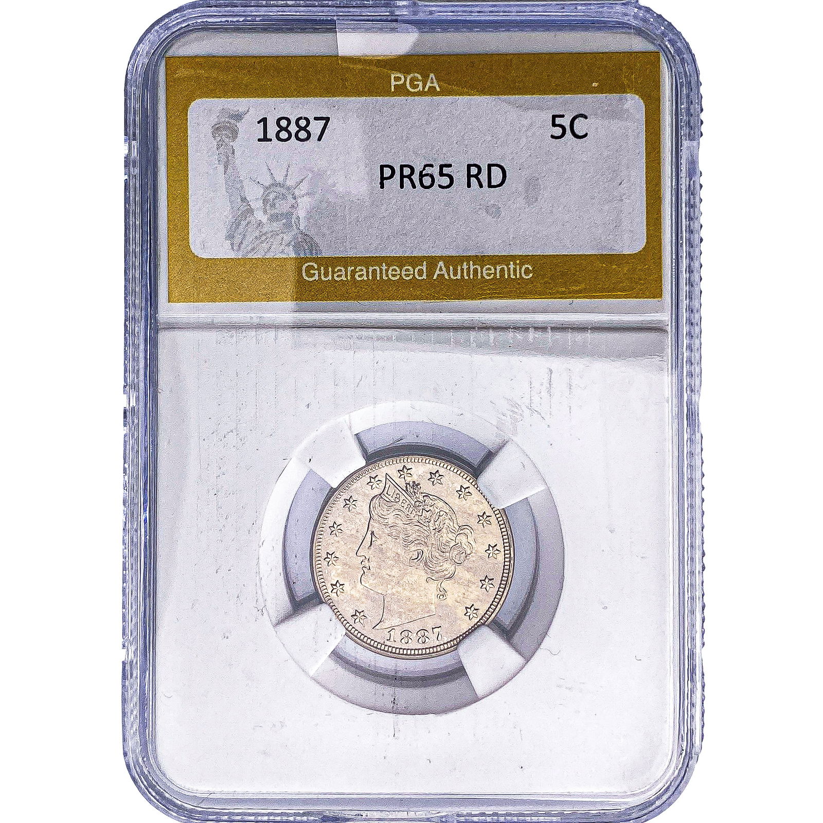 1887 Liberty Victory Nickel PGA PR65 RD: 1887 Liberty Victory Nickel PGA PR65 RD