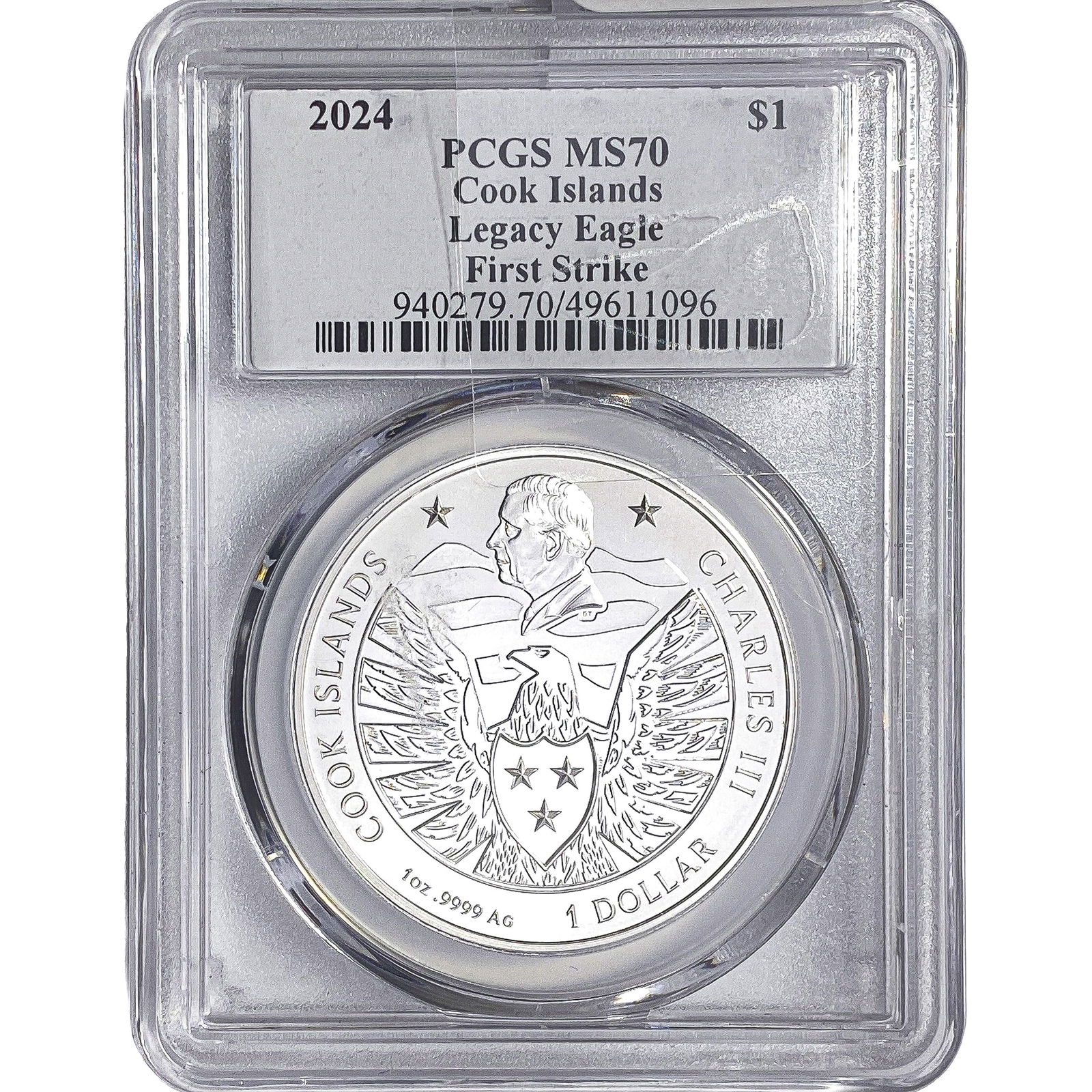 2024 Cook Islands Legacy Eagle First Strike 1oz PCGS MS70: 2024 Cook Islands Legacy Eagle First Strike 1oz PCGS MS70