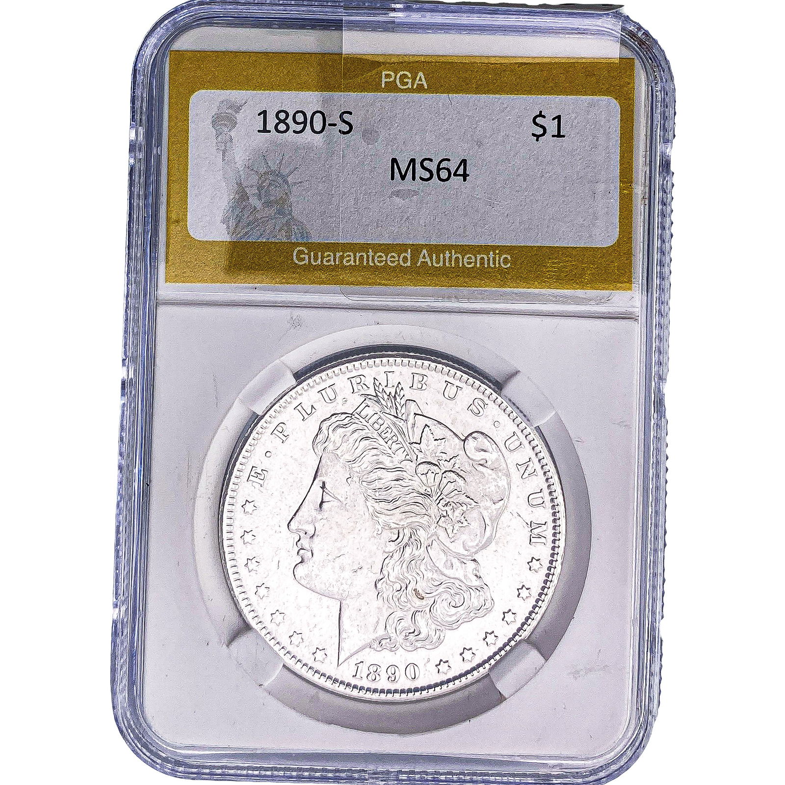 1890-S Morgan Silver Dollar PGA MS64: 1890-S Morgan Silver Dollar PGA MS64